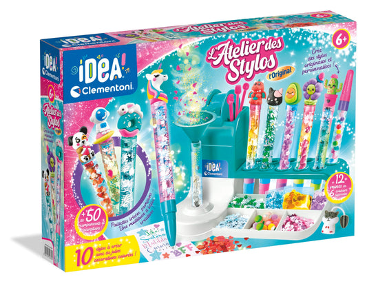 Clementoni - Idea - L'Atelier des Stylos - Coffret Créatif - Ensemble d'Artisanat pour Créer Accessoires Pesonalisés - Jeu Éducatif - À partir de 6 Ans - Français - 52769