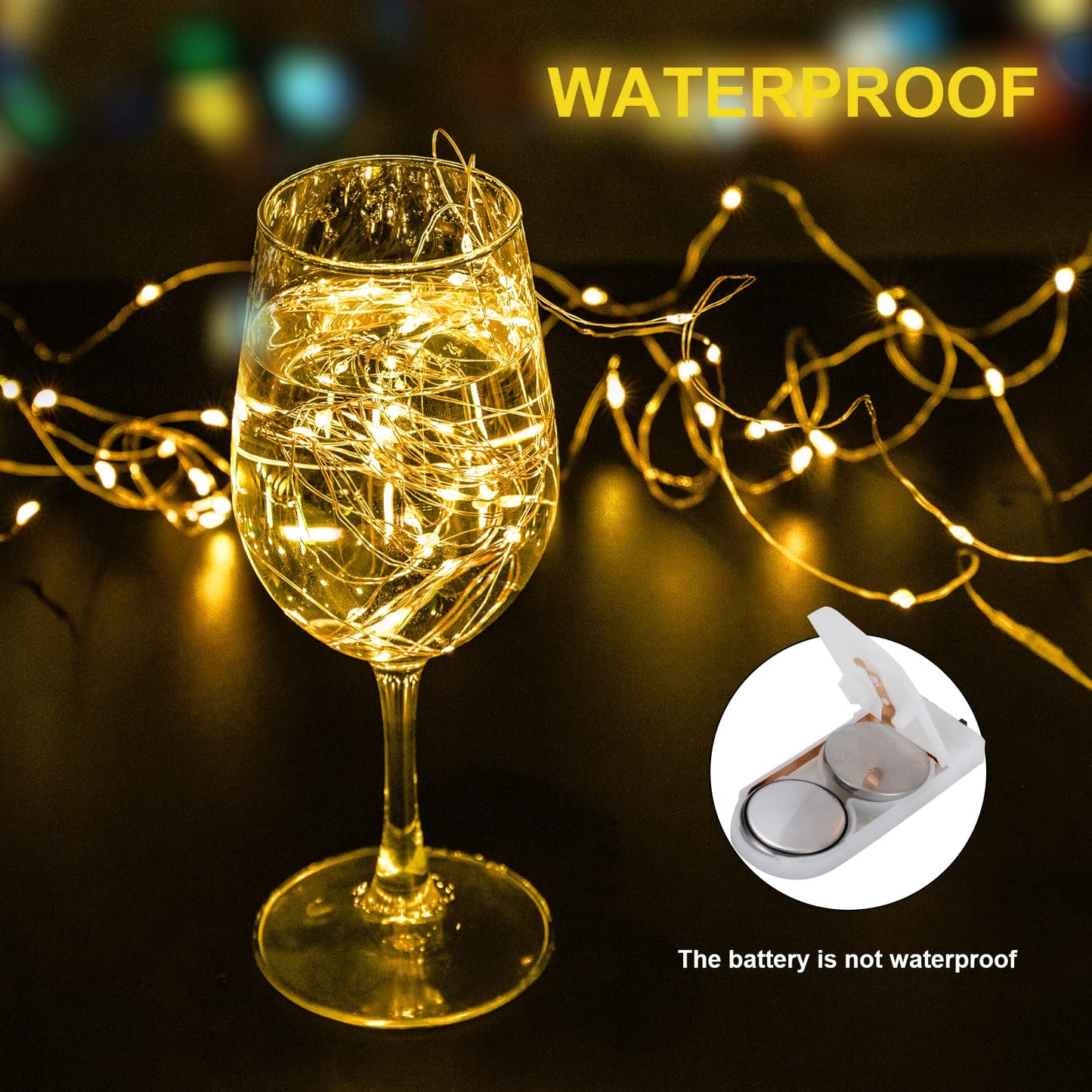 30 Pack Led Fairy Lights Battery Operated - Mini Fairy String Lights 7ft Silver Wire 20 LED Firefly Lights for Mason Jars Bedroom DIY Party Wedding Christmas Decor (Extra 60 PCS Batteries, Warm White)