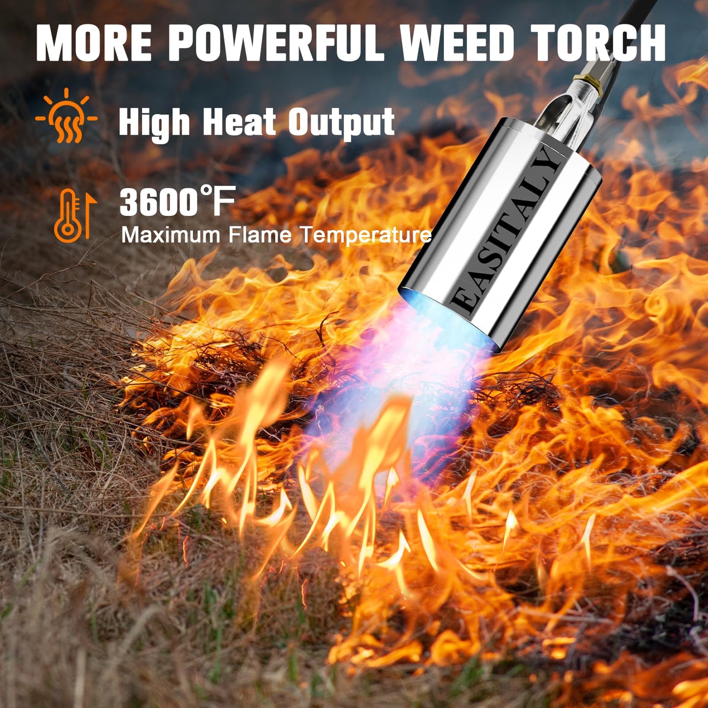 Propane Torch Weed Burner Kit,High Output with 12.5FT Hose,Heavy Duty Blow Torch Flamethrower with Long/Short Mode for Flame Weeding, Ice Snow Melting, Asphalt & BBQ(33.3")