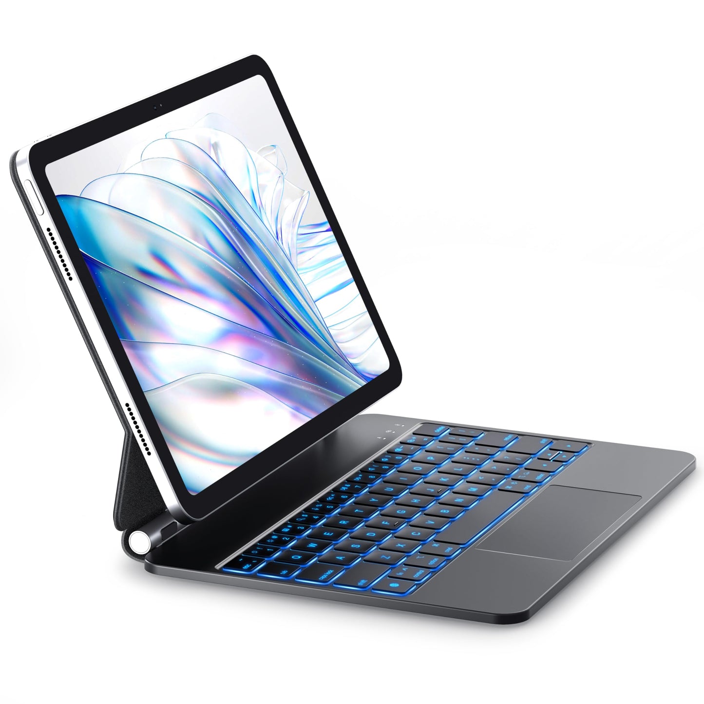 CHESONA for iPad Air 11 Inch Case with Keyboard (M3 2025/M2 2024), Floating Cantilever Stand, 7 Color Backlit, Smart Trackpad, Magic Keyboard for iPad Pro 11-inch 1/2/3/4th & iPad Air 4/5th Gen, Black