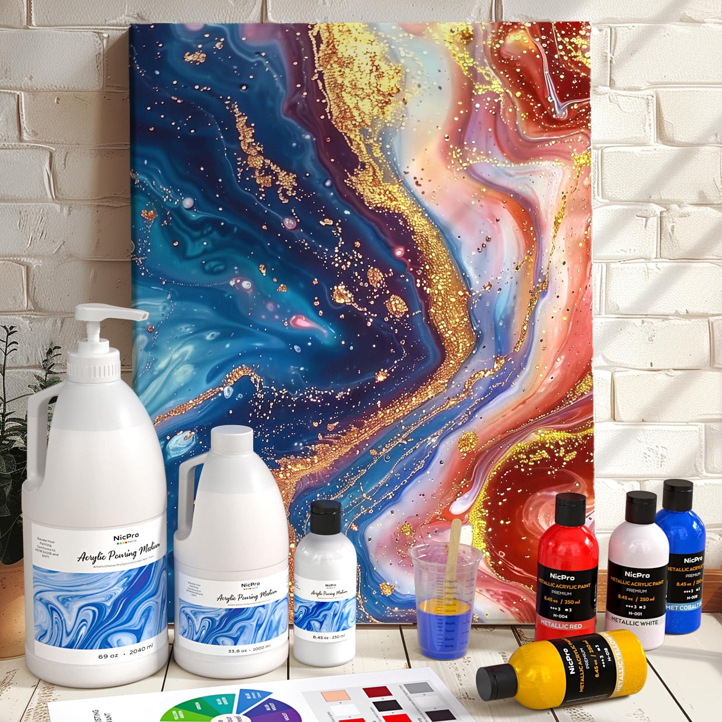 Nicpro Acrylic Pouring Medium 69oz (2040ml), Acrylic Paint Thinner, Acrylics Flow Medium Improve Flow Consistency,Pouring medium for acrylic paint
