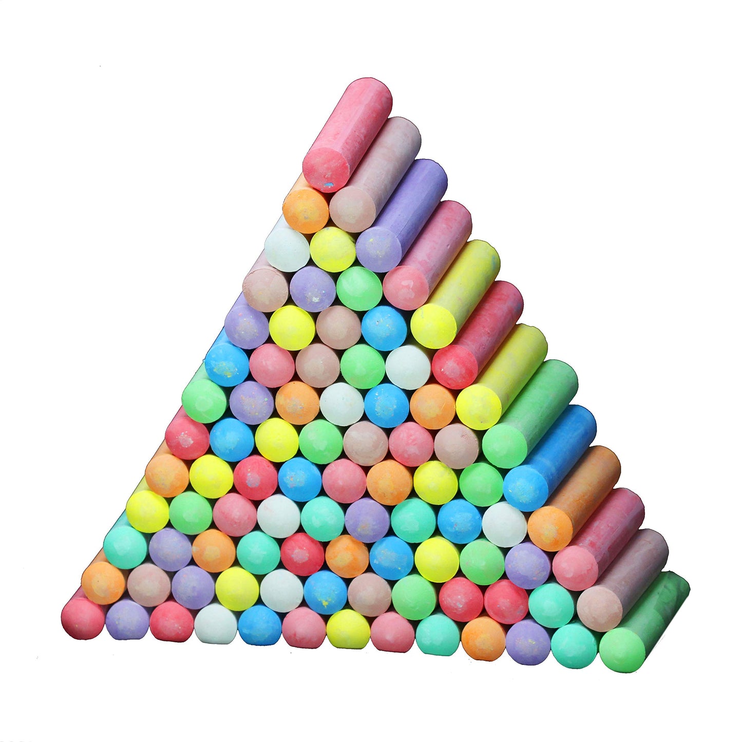 Joyin Toy 120 Pack Giant Box Non-toxic Jumbo Washable Sidewalk Chalk Set in 10 Colors (120 Pieces)