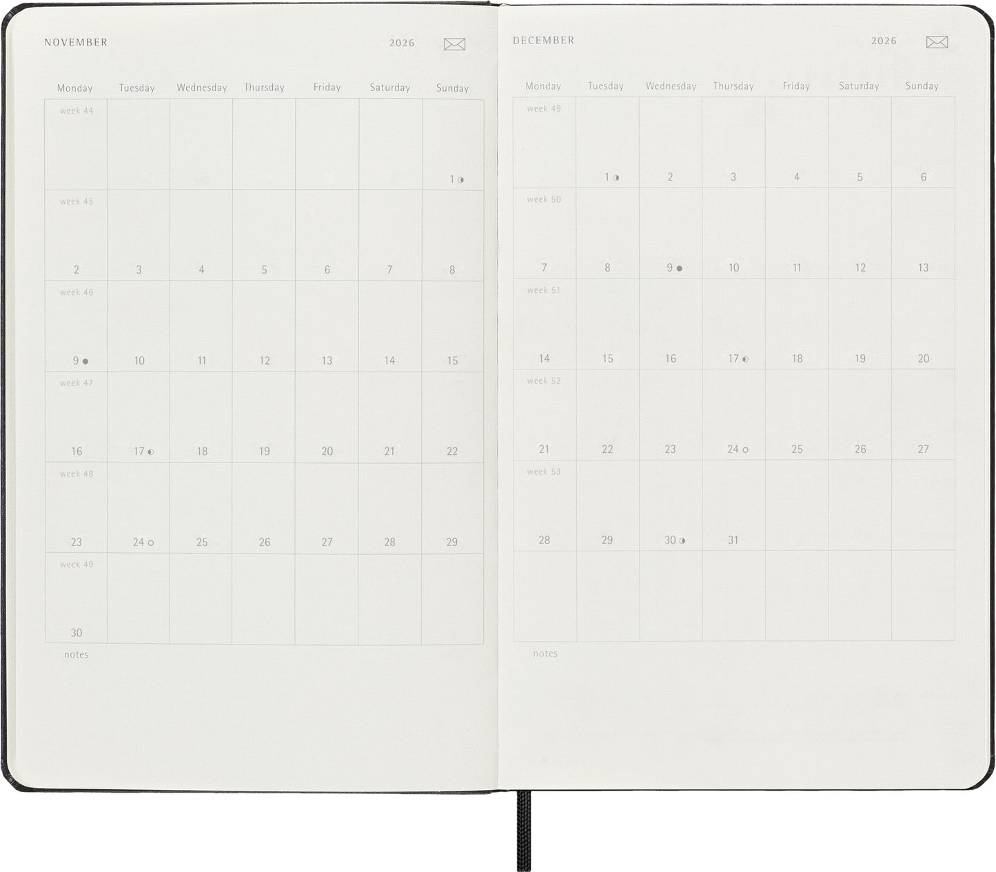 Moleskine 12 Month 2026 Smart Weekly Planner, Hard Cover, Large (5" x 8.25") Black: Compatible with Moleskine Smart Pen (Smart Set Sold Separately)