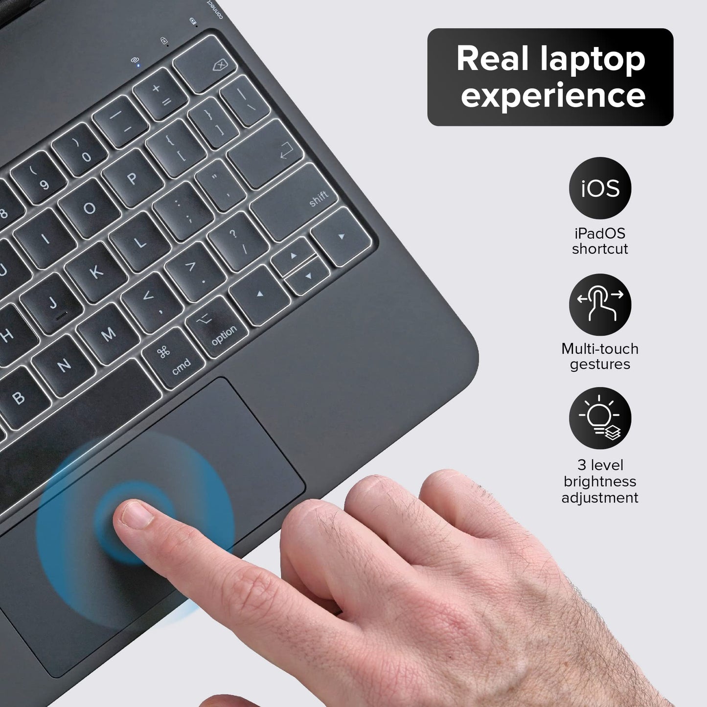 mobee Magic Keyboard Case for iPad Pro 12.9 inch (3rd, 4th, 5th, 6th Generation) & iPad Air 13 inch (M3/M2, 2025/2024), Magnetic Keyboard Case with Multi Trackpad, Backlit, Great Typing Experience