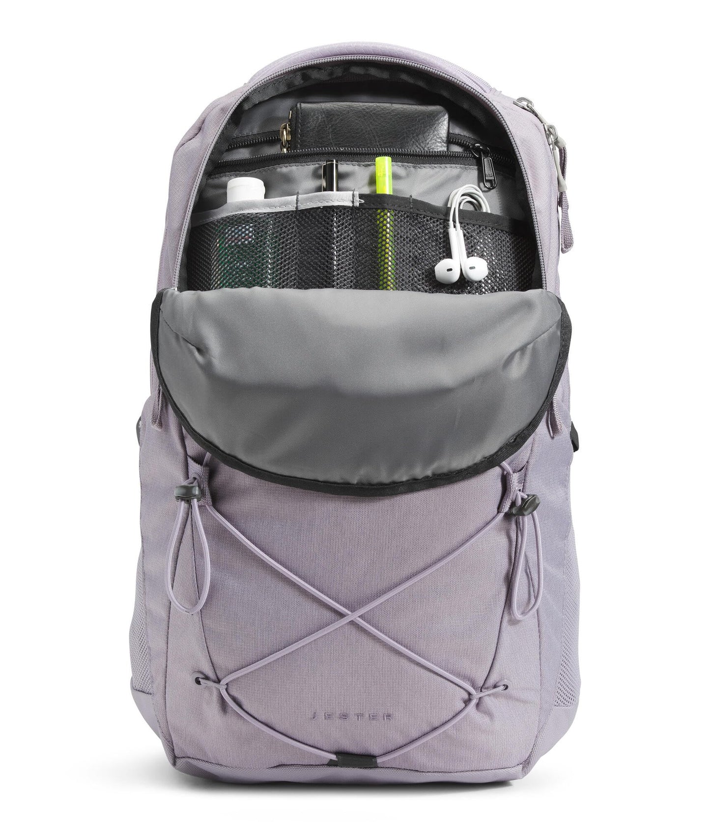 THE NORTH FACE Women's Jester Everyday Laptop Backpack | Commuter Travel Bag with Laptop Sleeve, Water Repellent Finish, Minimal Grey Dark Heather/Minimal Grey-NPF, One Size