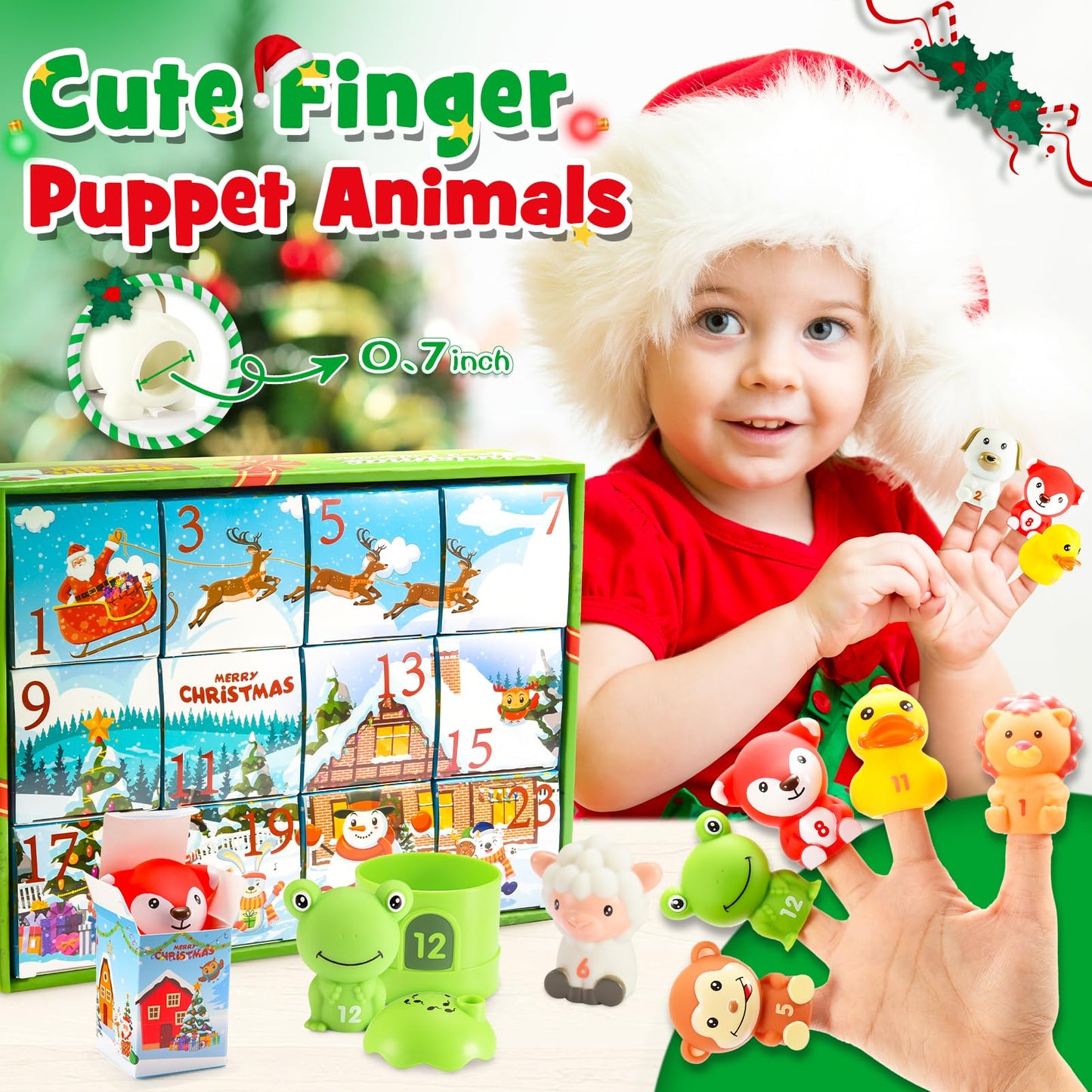 Advent Calendar 2025 Kids Age 1-3, Luckades Montessori Toys for 1-3 Year Old Vacation Advent Calendar Christmas 24 Days Countdown Gift for 1-3 Year Old Boys Educational Toys Farm Animals for Toddlers