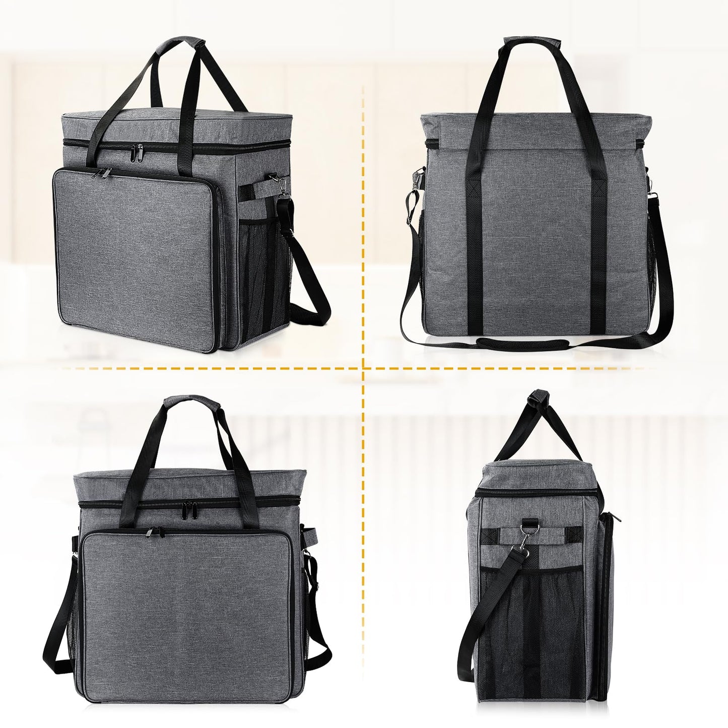 Lukeline Carrying Bag for Ninja Slushie Machine FS301C/FS301/FS299, Portable Outdoor Smoothie Frozen Drink Maker Machine Bag, Gray, Large, 5889.9 Cubic Inches, Foldable and Easy to Carry