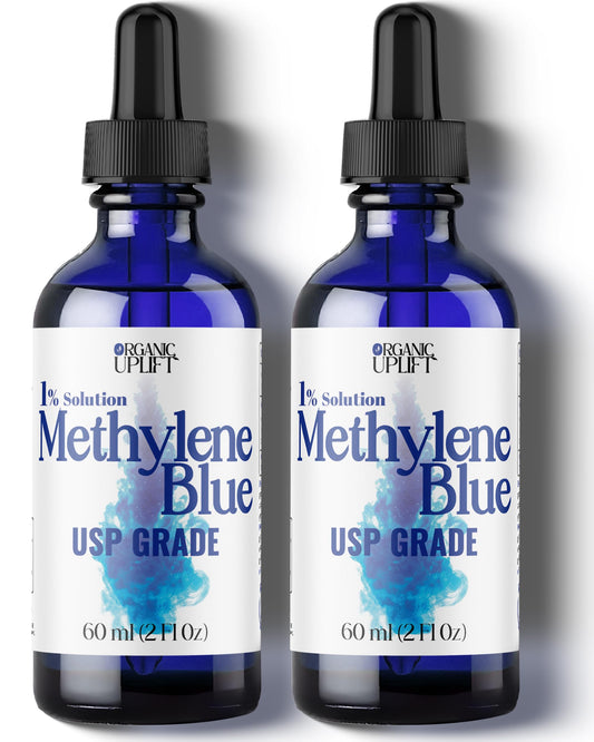 (2 Pack) Methylene Blue Canada, 1% Aqueous USP Grade Solution, Ultra High Purity, Formaldehyde Free, Amber Glass Bottle with Graduated Dropper, Includes Certificate.