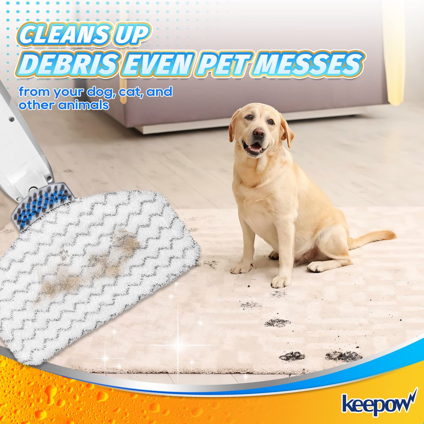 KEEPOW Steam Mop Replacement Pads Compatible with Bissell Powerfresh Steam Mop 1940 1544 1440 Series, 19401, 1544A, 1440, 1940W, 19404, 1806, 1940A, 5938, 19408, 1940Q (5+5 Pack)