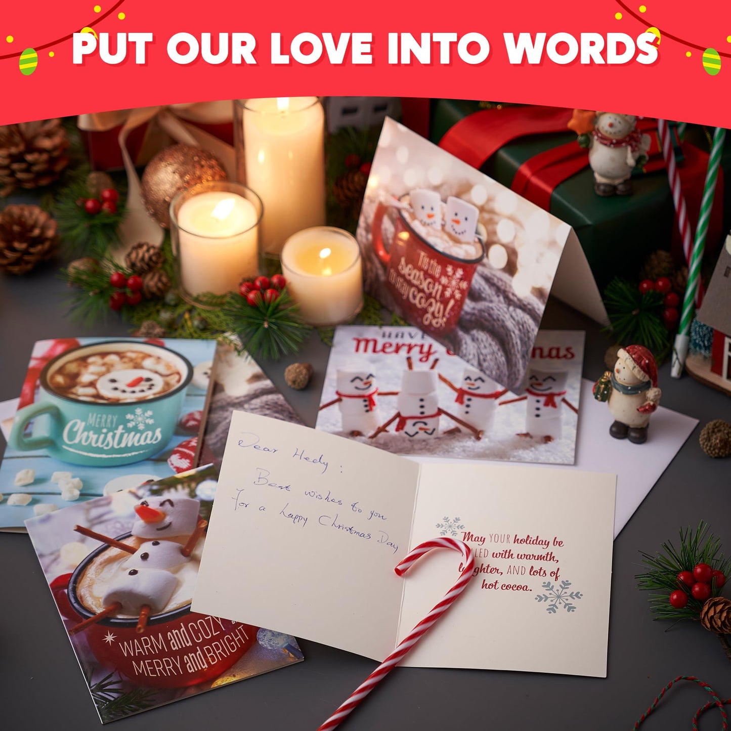 JOYIN 72 Christmas Holiday Greeting Cards with Envelopes for Winter Xmas Season Merry Christmas Cards, Winter Animal Collection, Wintertime Gifts Cards