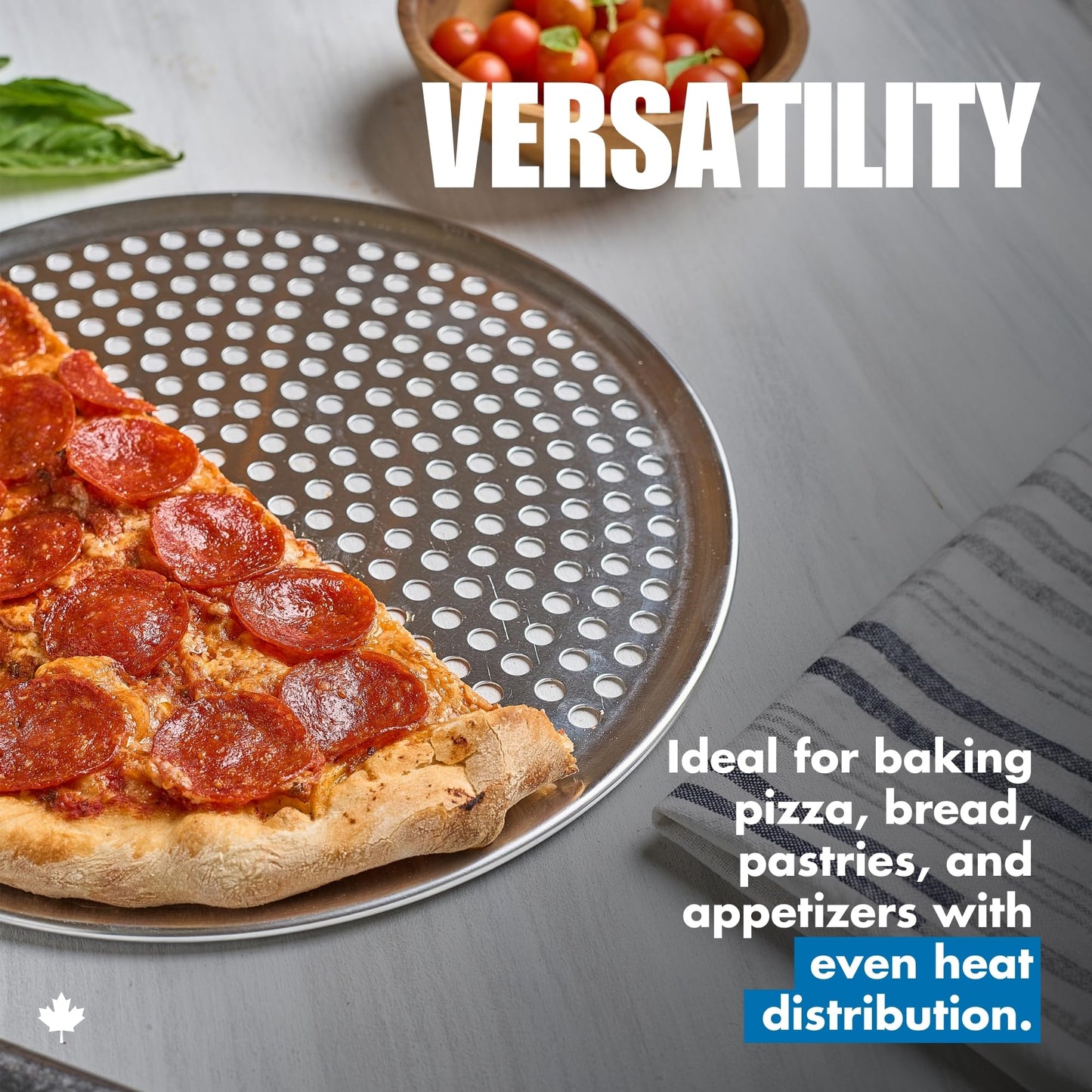Norjac Pizza Pan with Holes, 16 Inch 2 Pack, Aluminum Pans for Oven, Round, Rust-Free & Heavy-Duty, Perforated Baking Tray for Crispy Crust