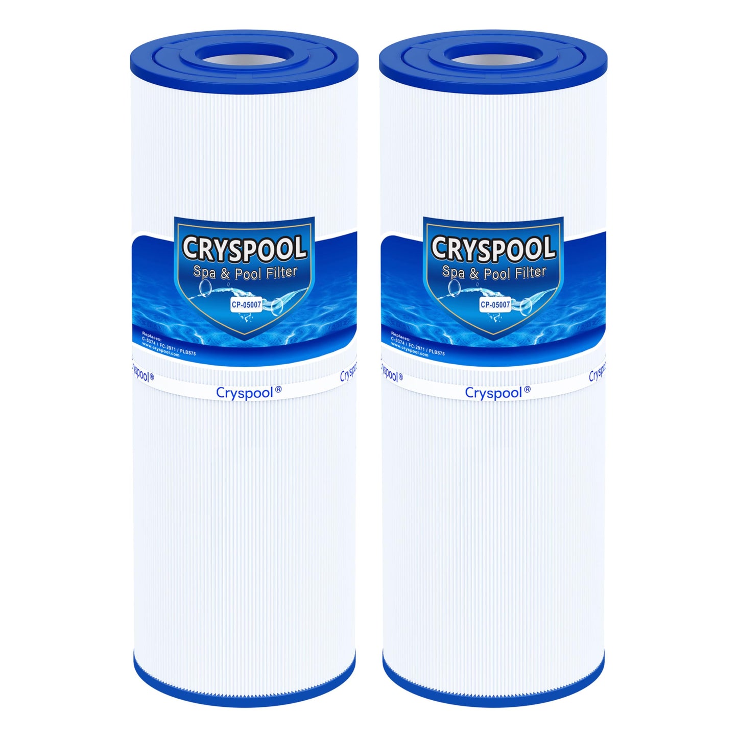 Cryspool® 05007 Filter Compatible with C-5374, PLBS75, R173600, 303433, 107092, 817-0015, S2/G2 Spa 75 Square Foot, FC-2971, 75 Sq. Ft Spa Filter Cartridge, 2 Pack