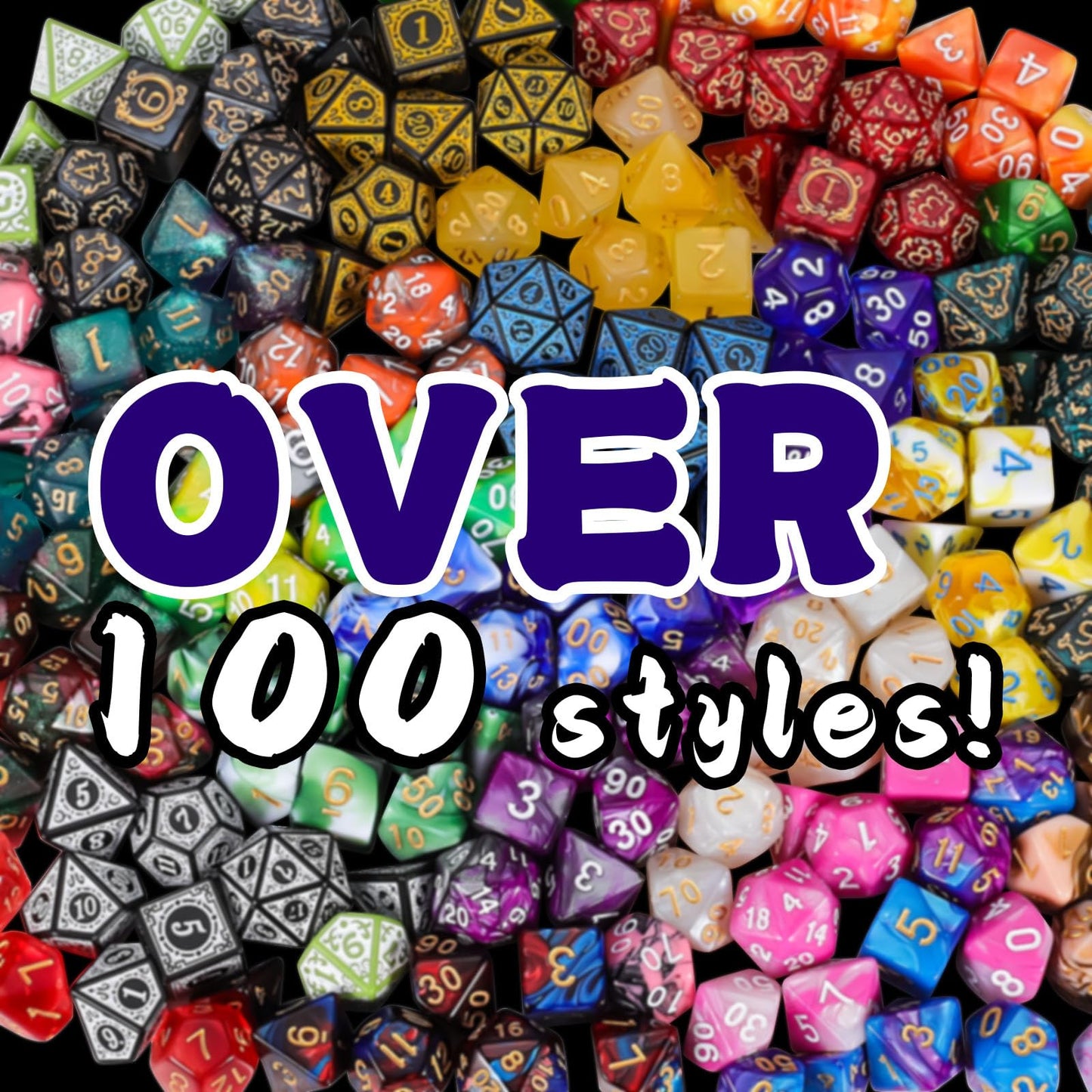 QMAY Mystery Dice Box - 48PCS DND Dice Set, Random Patterns, 6 Surprise Boxes, Polyhedral Dice with Dice Display Tube, D&D Gifts Box for Dungeons and Dragons, RPG, MTG,Role Playing Table Game