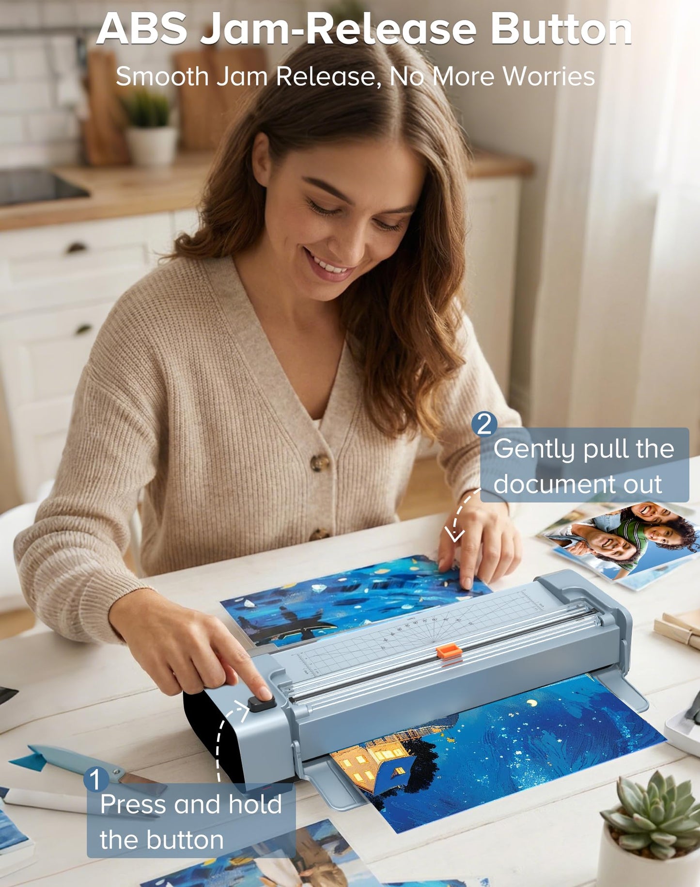 13 Inch Laminator Machine, 11 x 17 Auto Feed Thermal & Cold Laminating Machine with 20 Sheets, Cutter & Corner Rounder for Photos, Letter to Legal, Home Office School, Personal & Commercial (Blue)