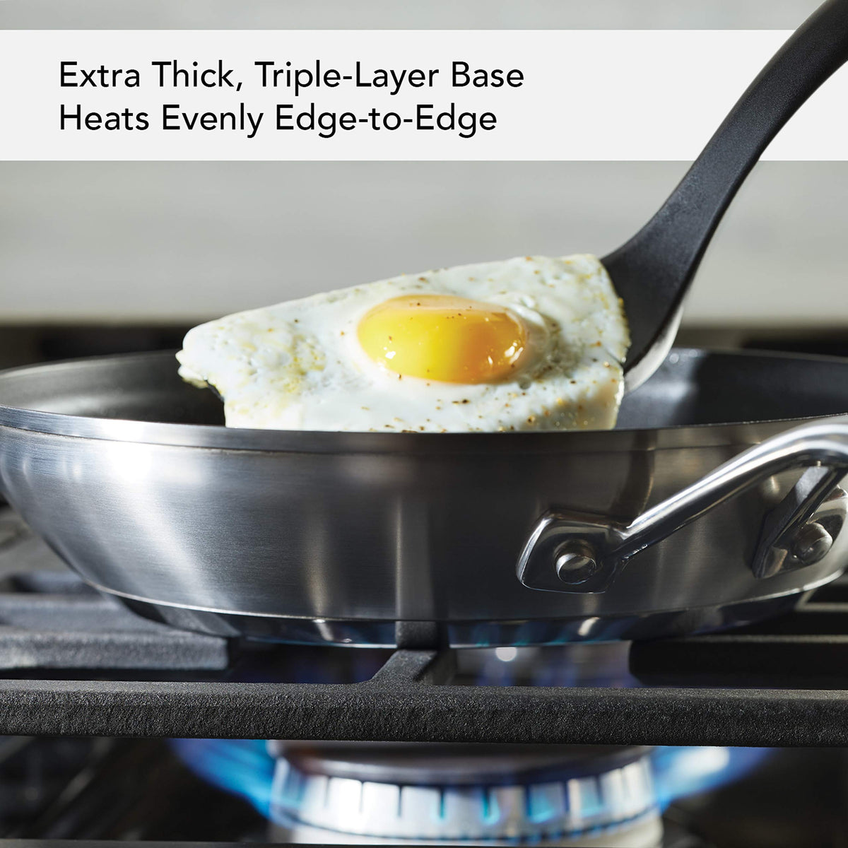 KitchenAid - 3-Ply Base Brushed Stainless Steel Nonstick Frying Pan (24cm/9.5in)