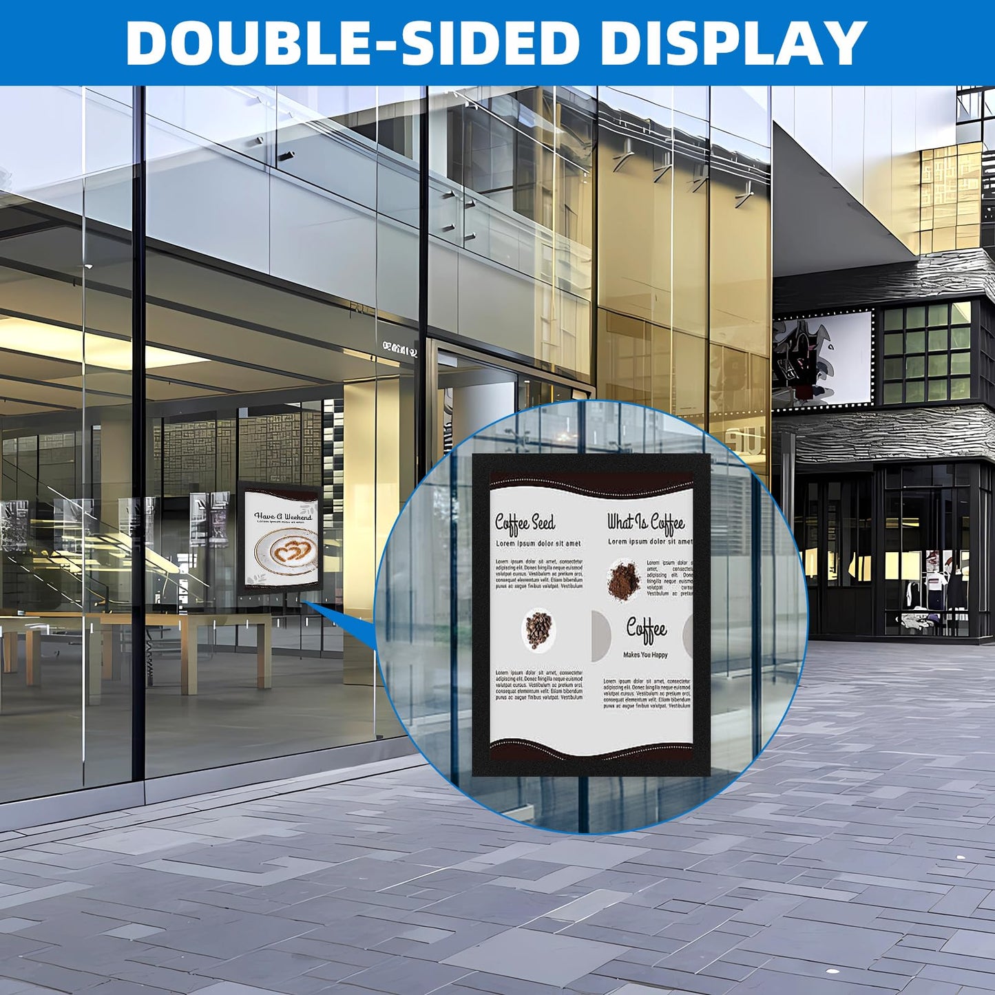 JR-MOV Magnetic Sign Holder 8.5 x 11-10 Pcs Double Sided Magnetic Frames for Refrigerator Reusable Adhesive Frames for Walls Window Door Sign Holder PVC Magnetic Picture Frame Document Holder