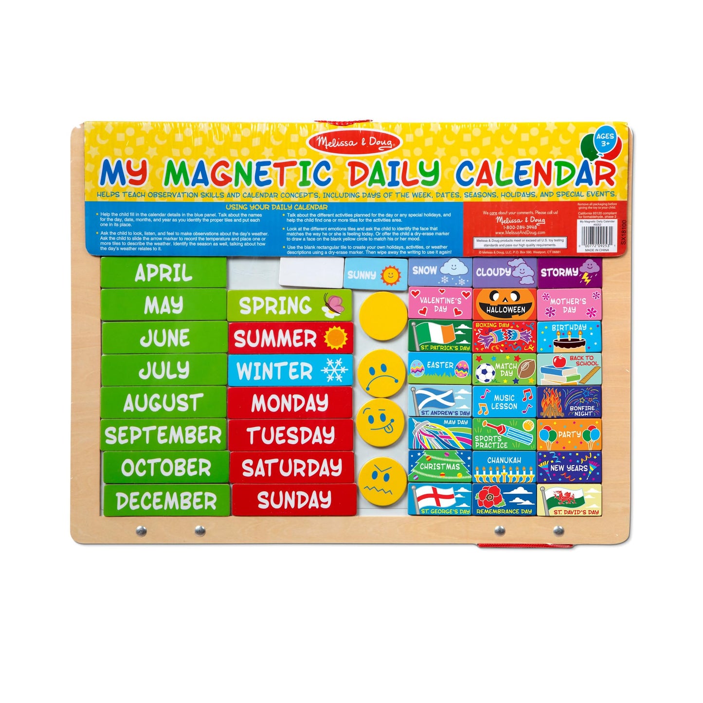 Melissa & Doug My First Daily Magnetic CalendarActivities Calendar For Kids, Weather And Seasons Calendar For Preschoolers and Kids Ages 3+