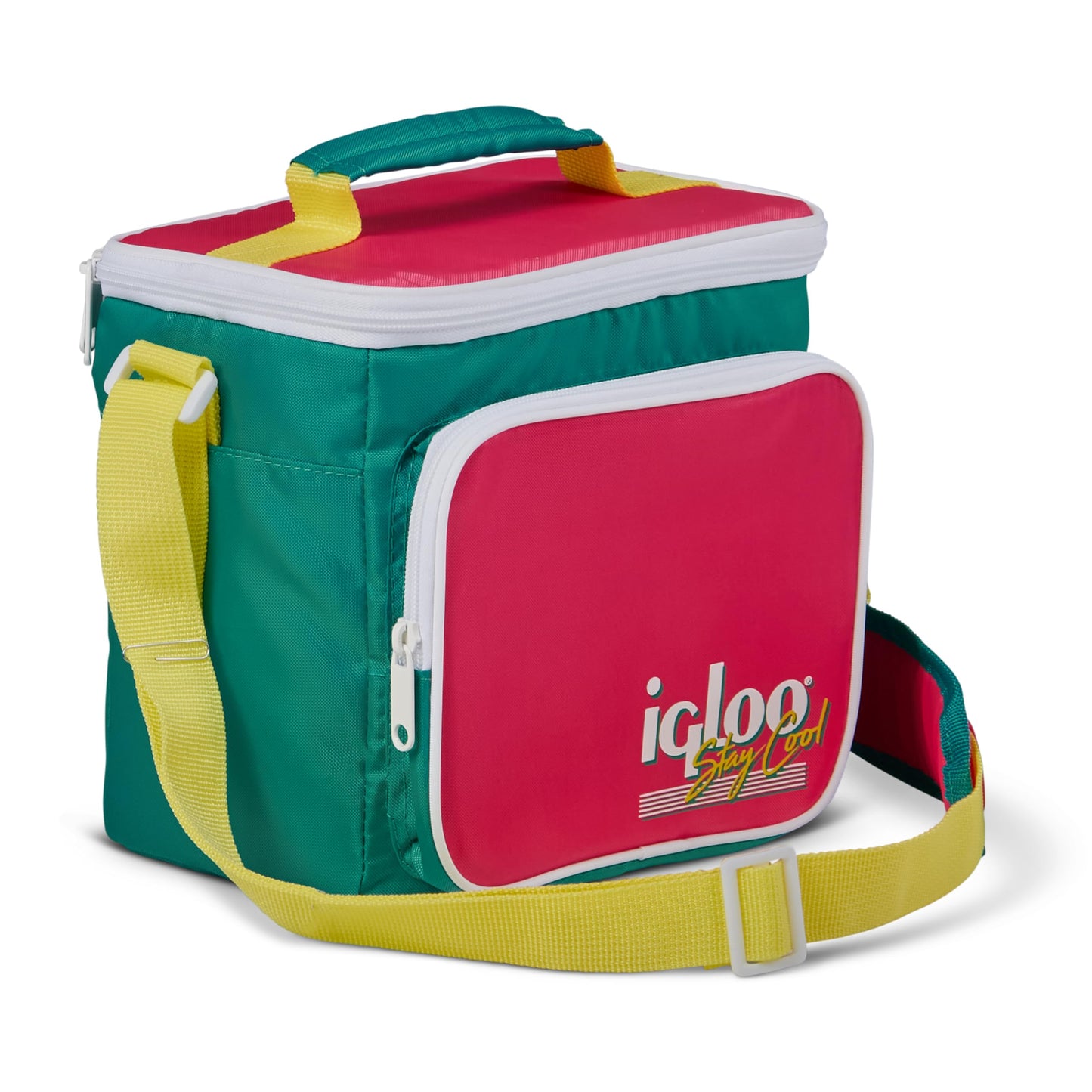 Igloo 90s Retro Collection Square Neon Lunch Box Soft Side Cooler Bag with Strap