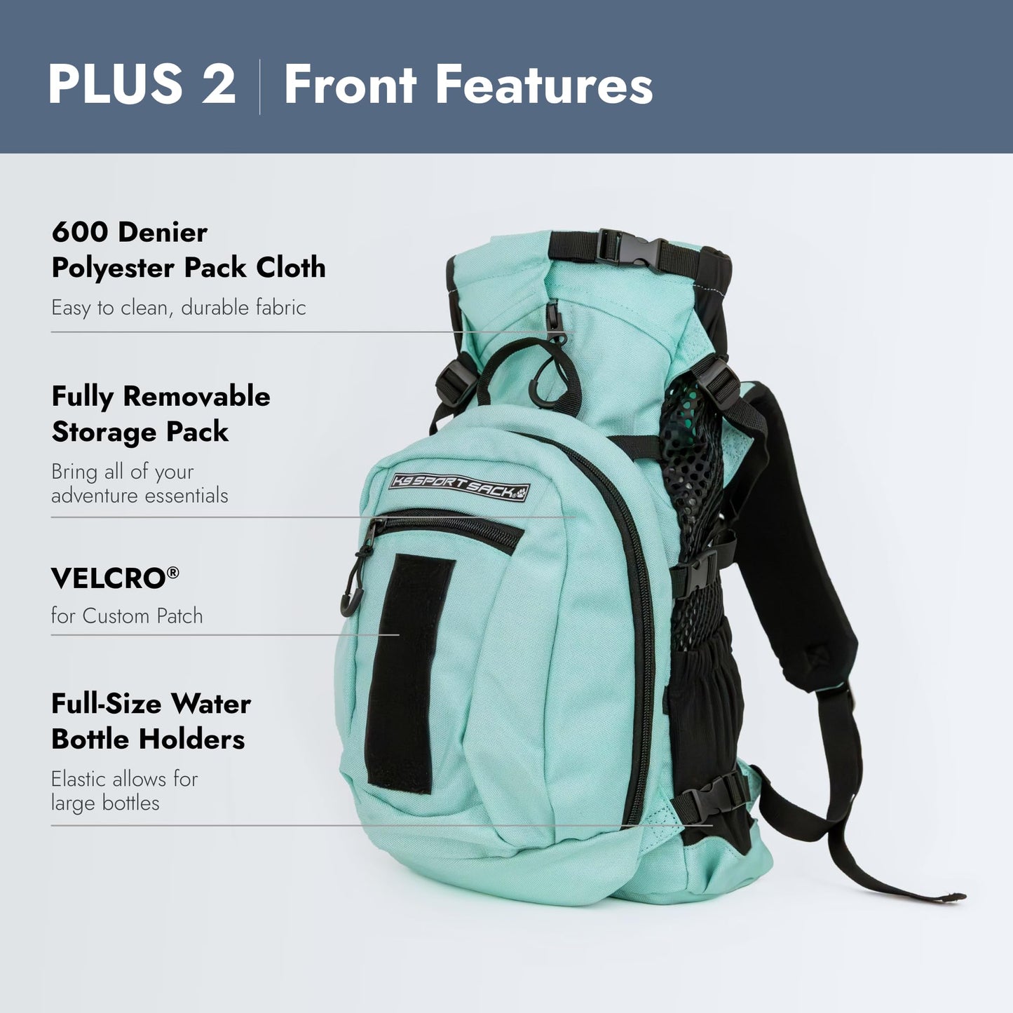 K9 Sport Sack | Dog Carrier Adjustable Backpack (Small, Plus 2 - Summer Mint)
