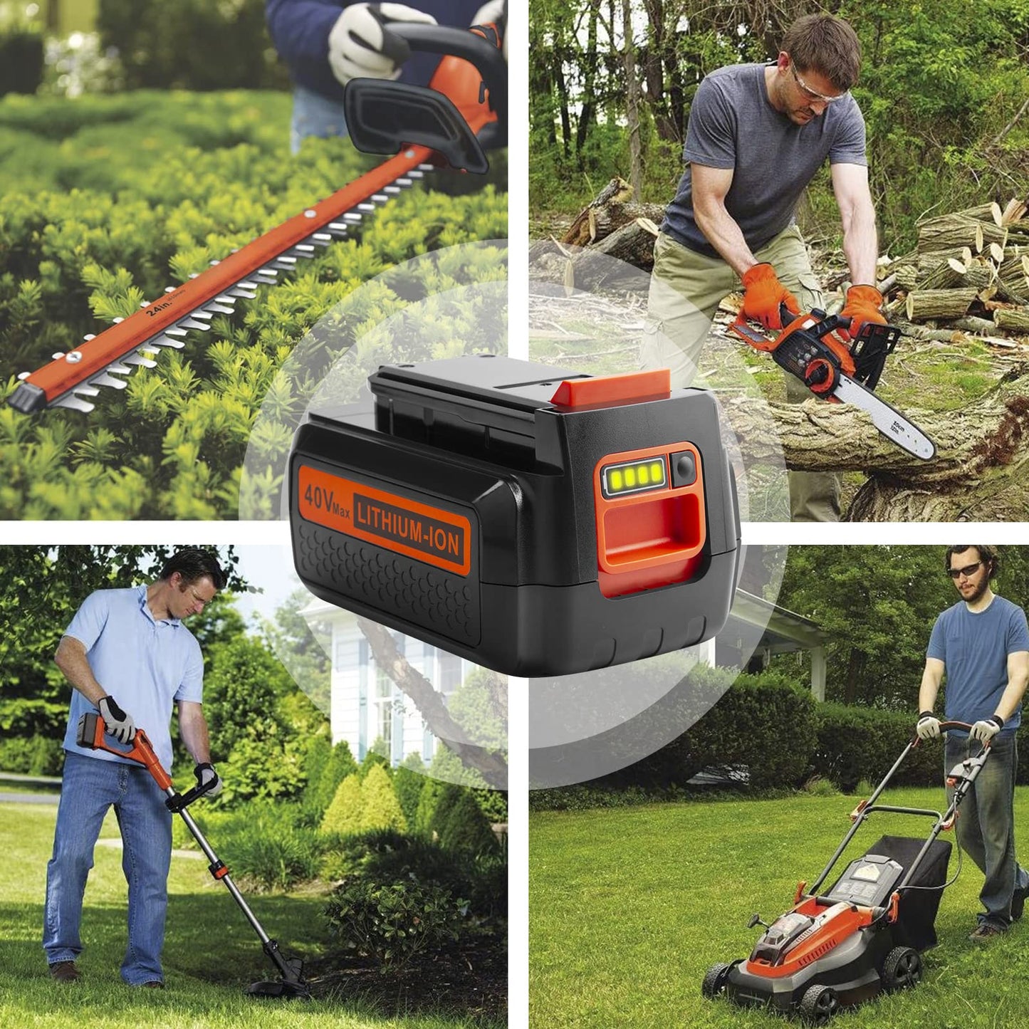 ARyee 40V 3.0Ah Replacement Battery for Black and Decker LBX2040 LBXR36 Compatible with 40 Volt String Trimmer, Hedge Trimmer, Sweeper Vac, Chain Saw, Power Equipment