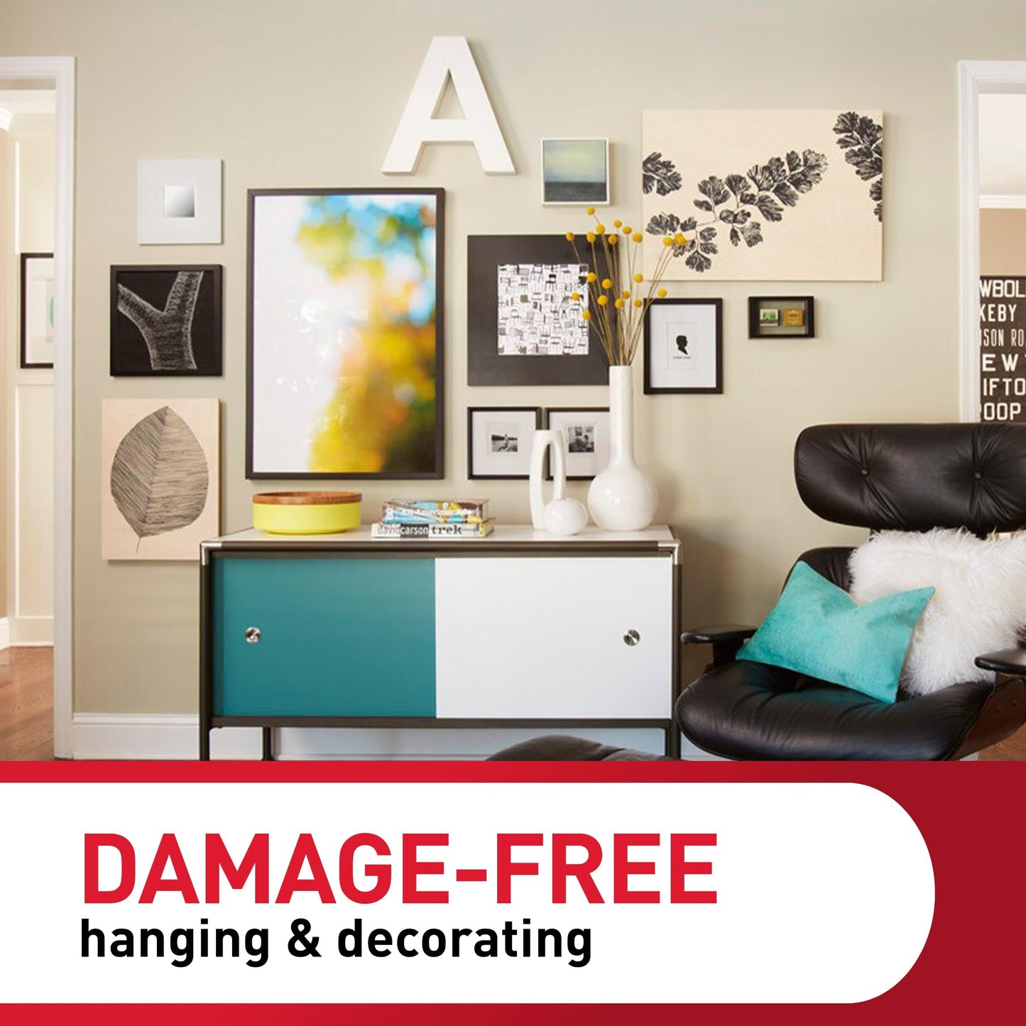 Command Large Canvas Hangers, 3 Canvas Hangers and 4 Command Strips, Damage-Free Hanging Sawtooth Frames, No Tools Wall Hook for Home Decor, Holds up to 3 lb 18"x24" Canvas