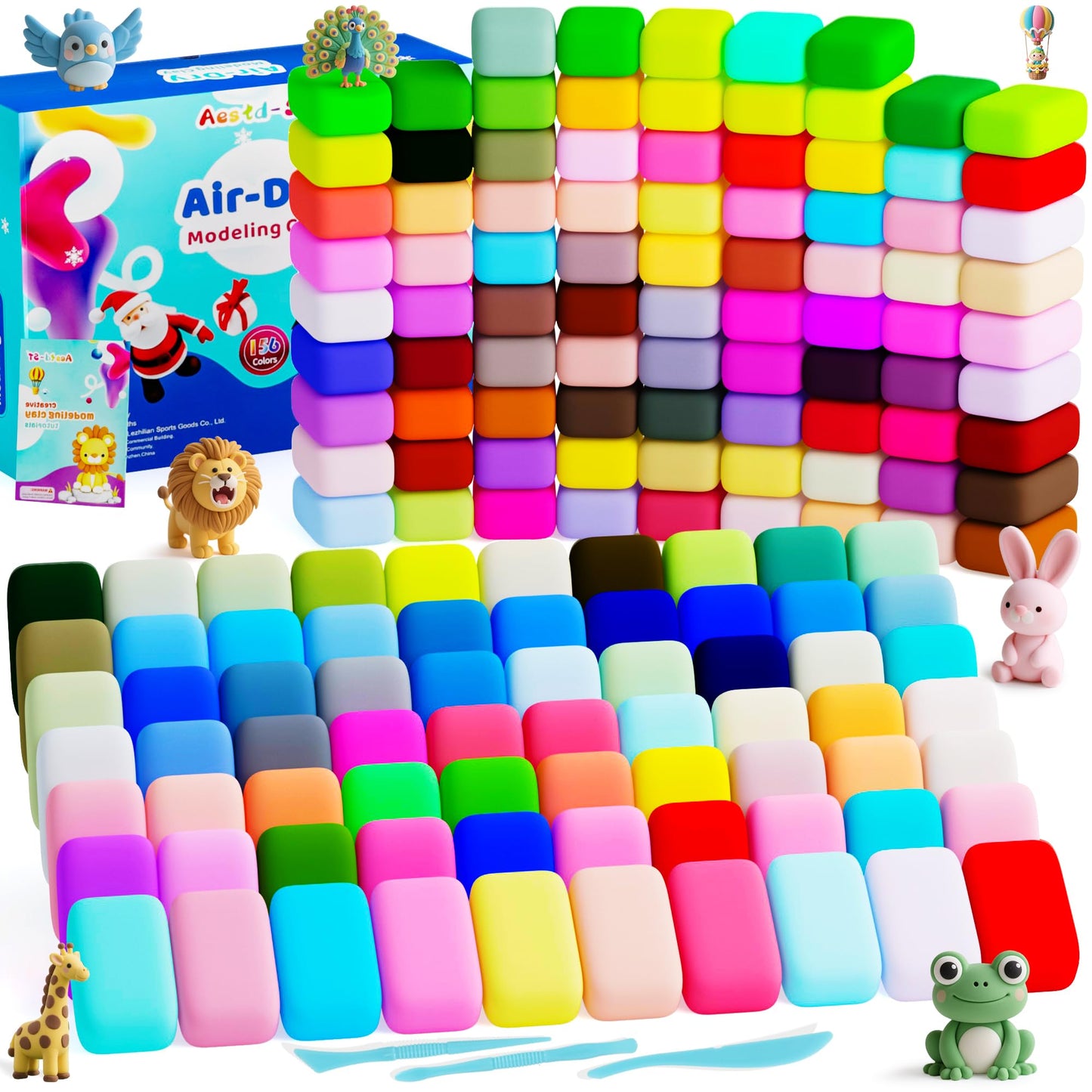 Air Dry Clay 156 Colors, Modeling Clay for Kids, Model Magic Clay, DIY Molding Clay Kit with Sculpting Tools, Soft and Non-Sticky, Arts and Crafts Gift for Boys Girls Kids