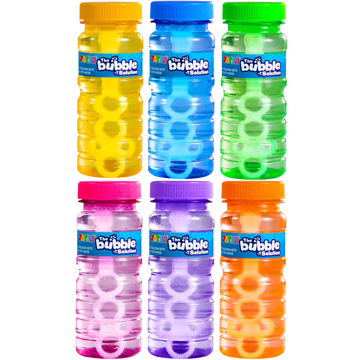 JOYIN 24 Pcs Bubble Bottles with Wand Assortment for Kids, 4oz Blow Bubbles Solution Novelty Summer Toy, Party Favors, Birthday, Outdoor & Indoor Activity