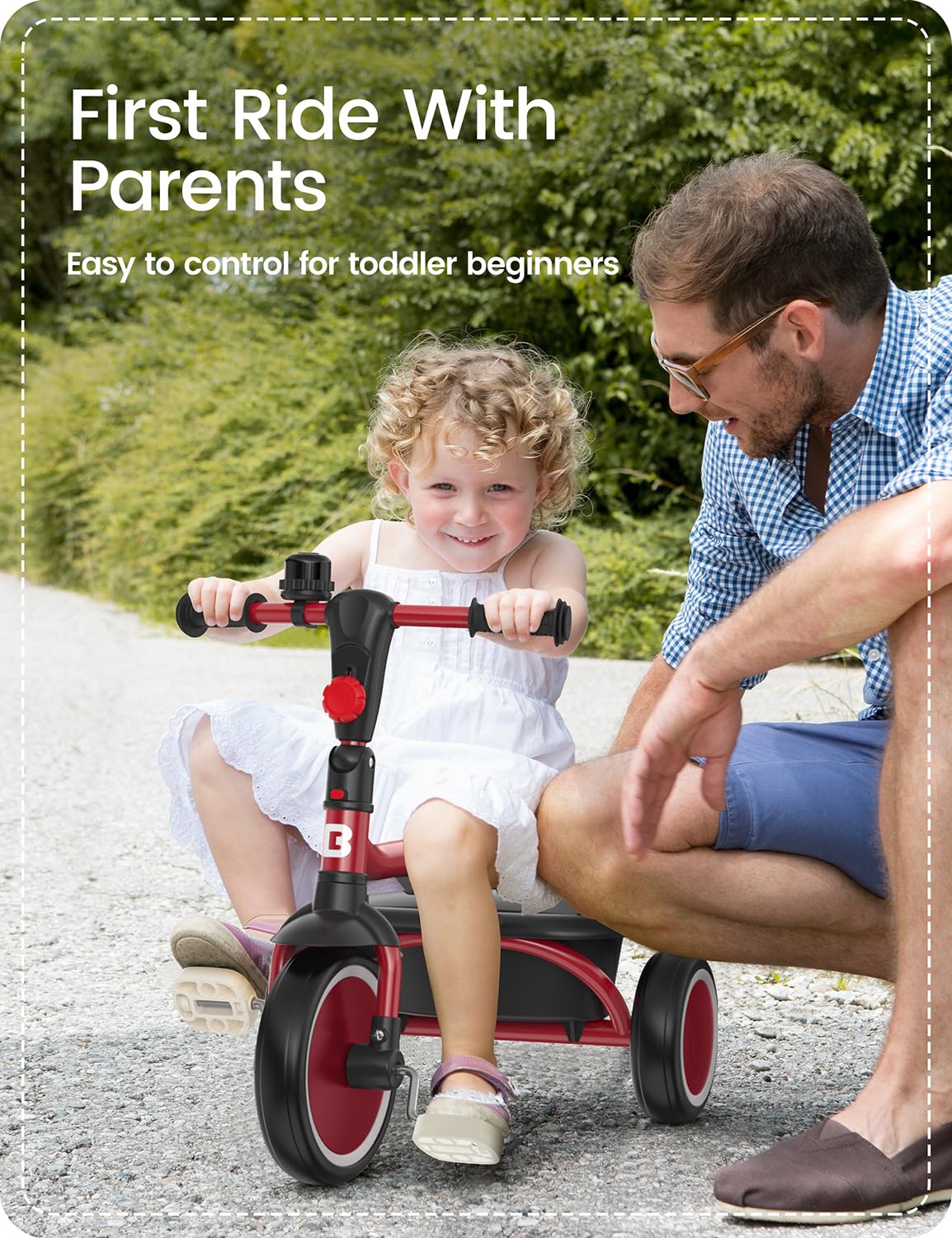 besrey Kids Tricycles Age 18 Month to 5 Years, Toddler Tricycle Kids Trikes Tricycle, Gift Toddler Tricycles for 2-5 Year Olds, Gift & Toys for Boy & Girl, Trikes for Toddlers, Red