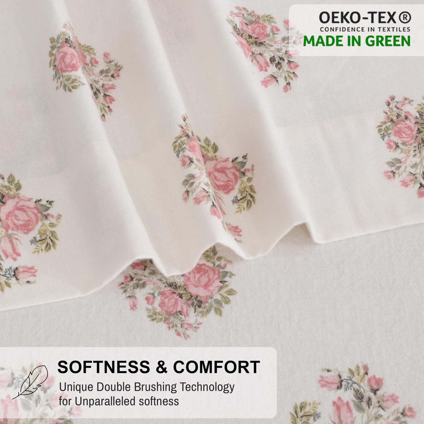 RUVANTI Flannel Sheets Queen Size 6 Pcs - 100% Cotton Double Brushed Bed Sheets, Deep Pockets 16 Inches Queen Sheet Set, All Seasons Breathable, Extra Soft & Comfy, Sowear