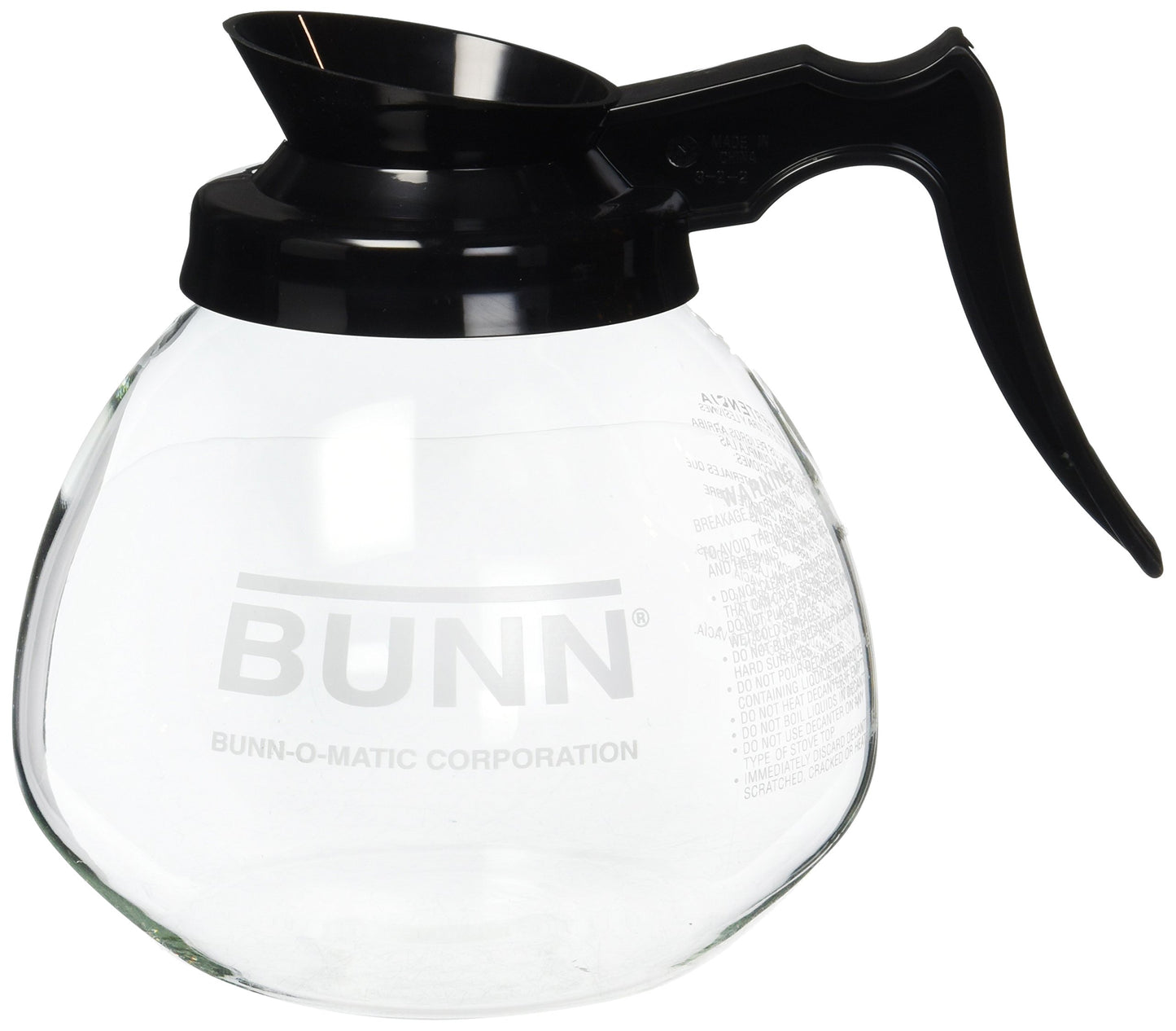 Bunn 12 Cup Standard Decanter Coffee Pot, Clear/Black