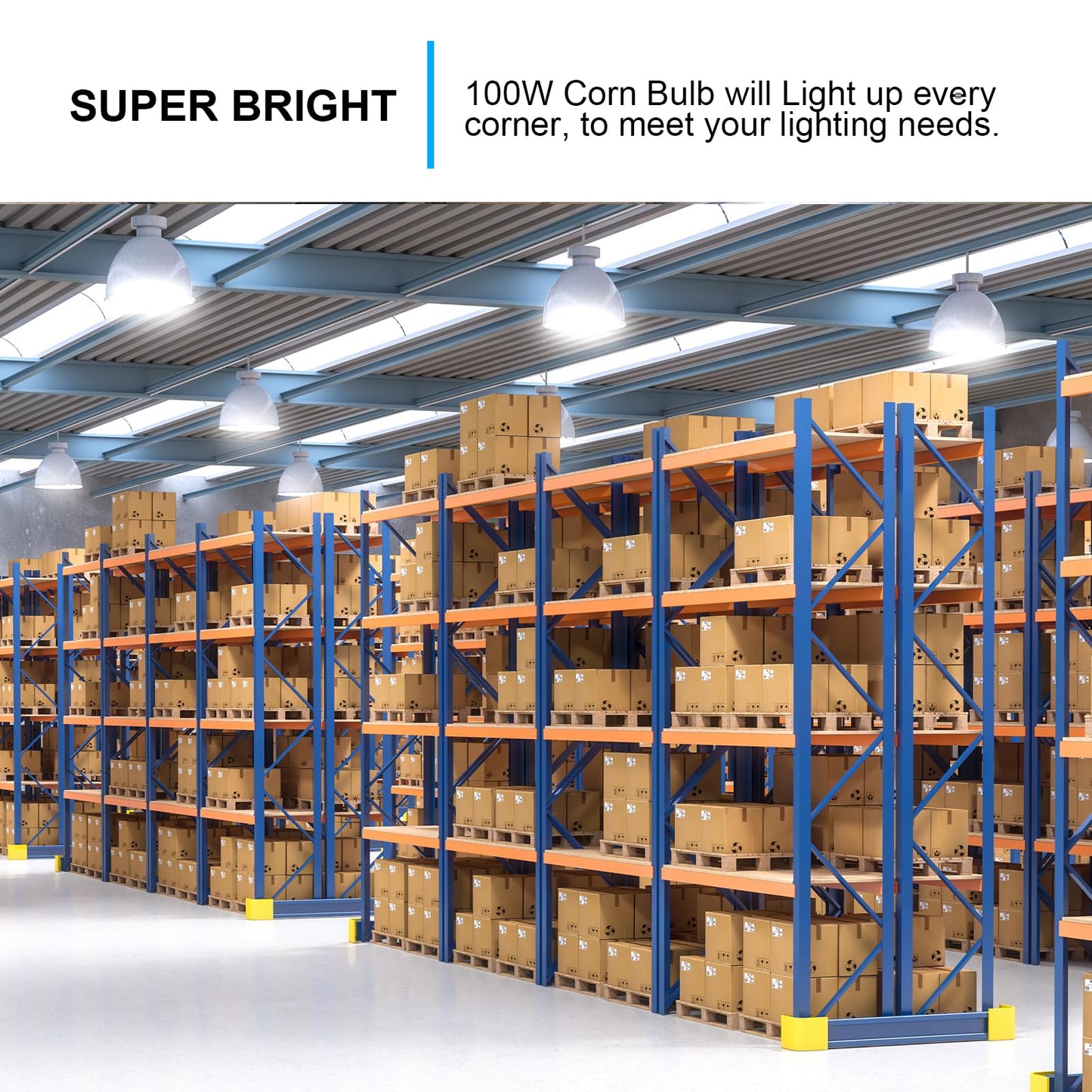 100W Led Corn Light Bulb 15000lm Bright 5000K Daylight White E26/E39 Base 1000W Equivalent LED Metal Halide HID CFL for Commercial Industrial Lighting Warehouse High Bay Light Garage Workshop(2-Pack)