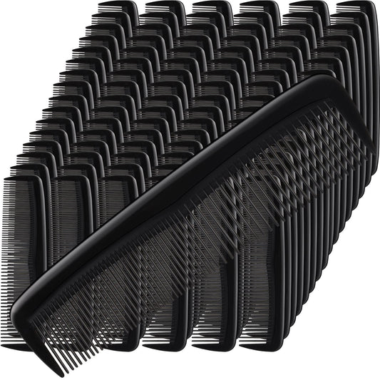 Mimorou 150 Pieces Hair Combs Bulk Black Plastic Pocket Hair Combs 5 Inch Fine and Wide Tooth for Women and Men, Hotel, Travel, Charity, Homeless, Nursing Home