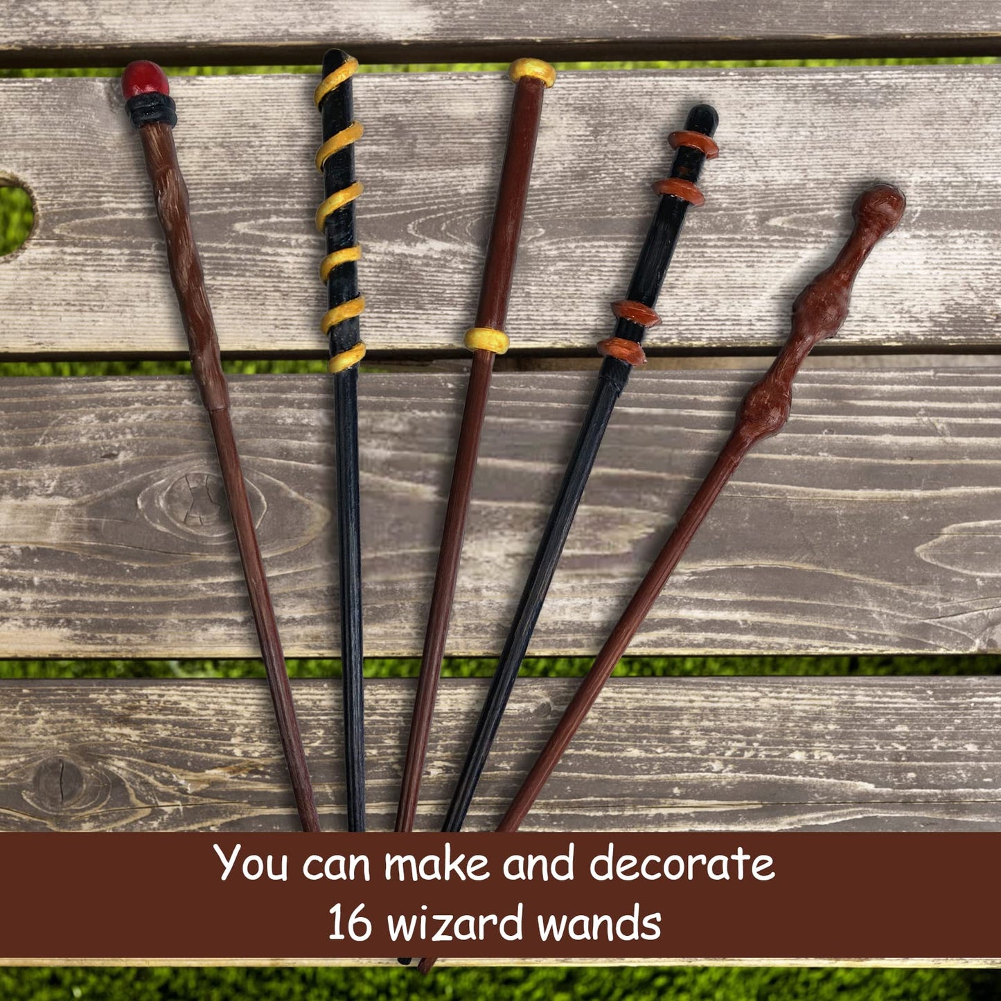 Magic Wizard Wand Making Kit DIY Craft Set for Kids Adult Make Your Own Wands Birthday Party Gift 45-Piece (16 wands)