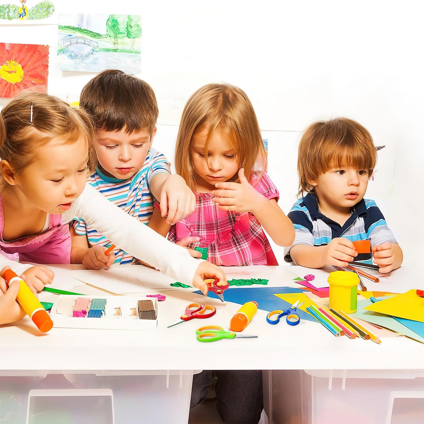 60 Pack Scissors, 5 inch School Scissors All Purpose Left Handed Scissors Bulk with Stainless Steel Blunt Tip Blades and Comfort-Grip for Classroom Office Home