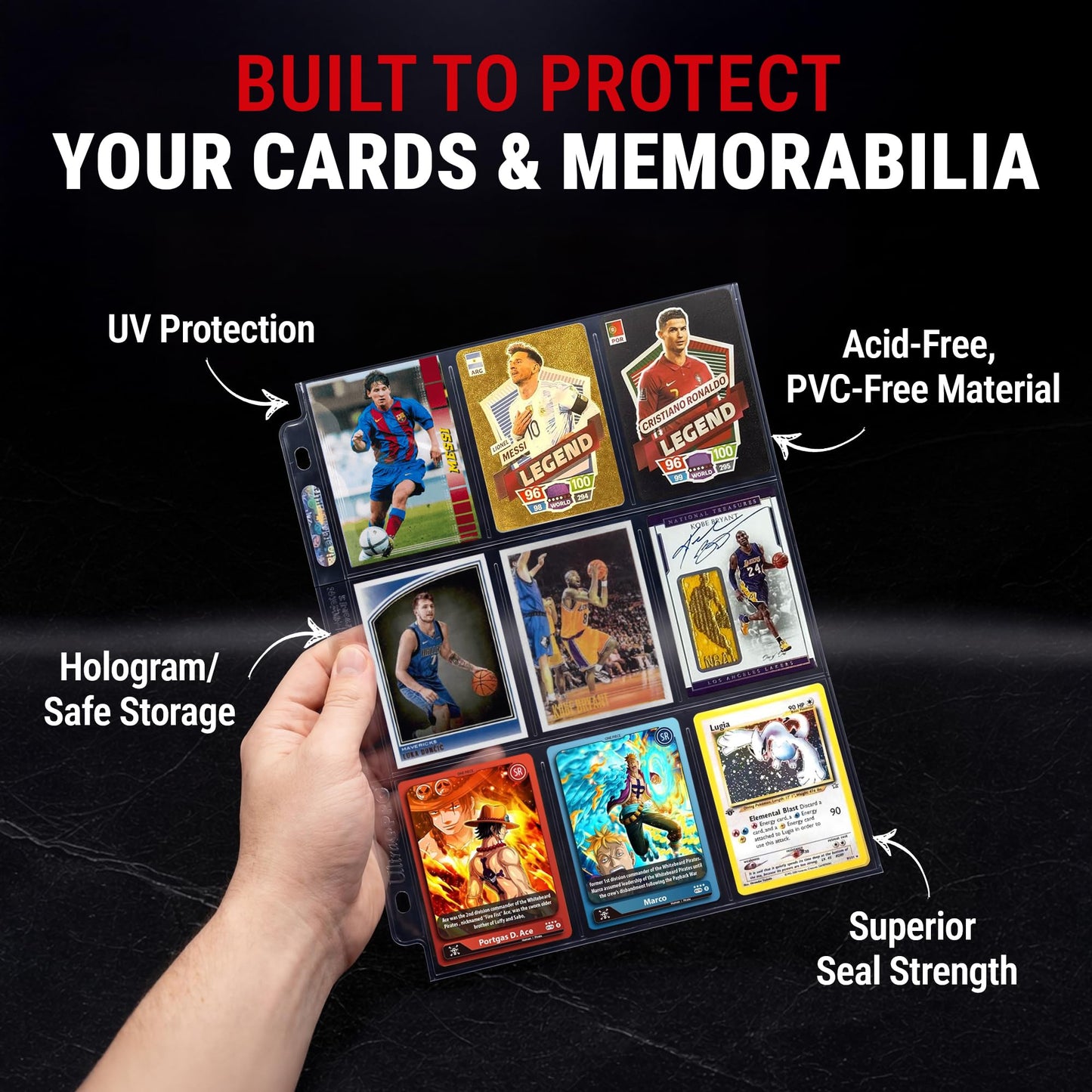 Ultra PRO Platinum Series Pocket Pages (100ct) for Cards and Photos 9-Pocket for 2-1/2" x 3-1/2" Standard Size Cards