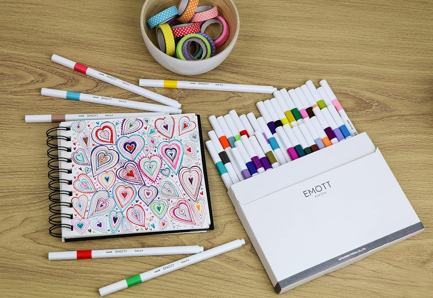Emott Fineliner Pen Set #1, 40-Colors, Assorted