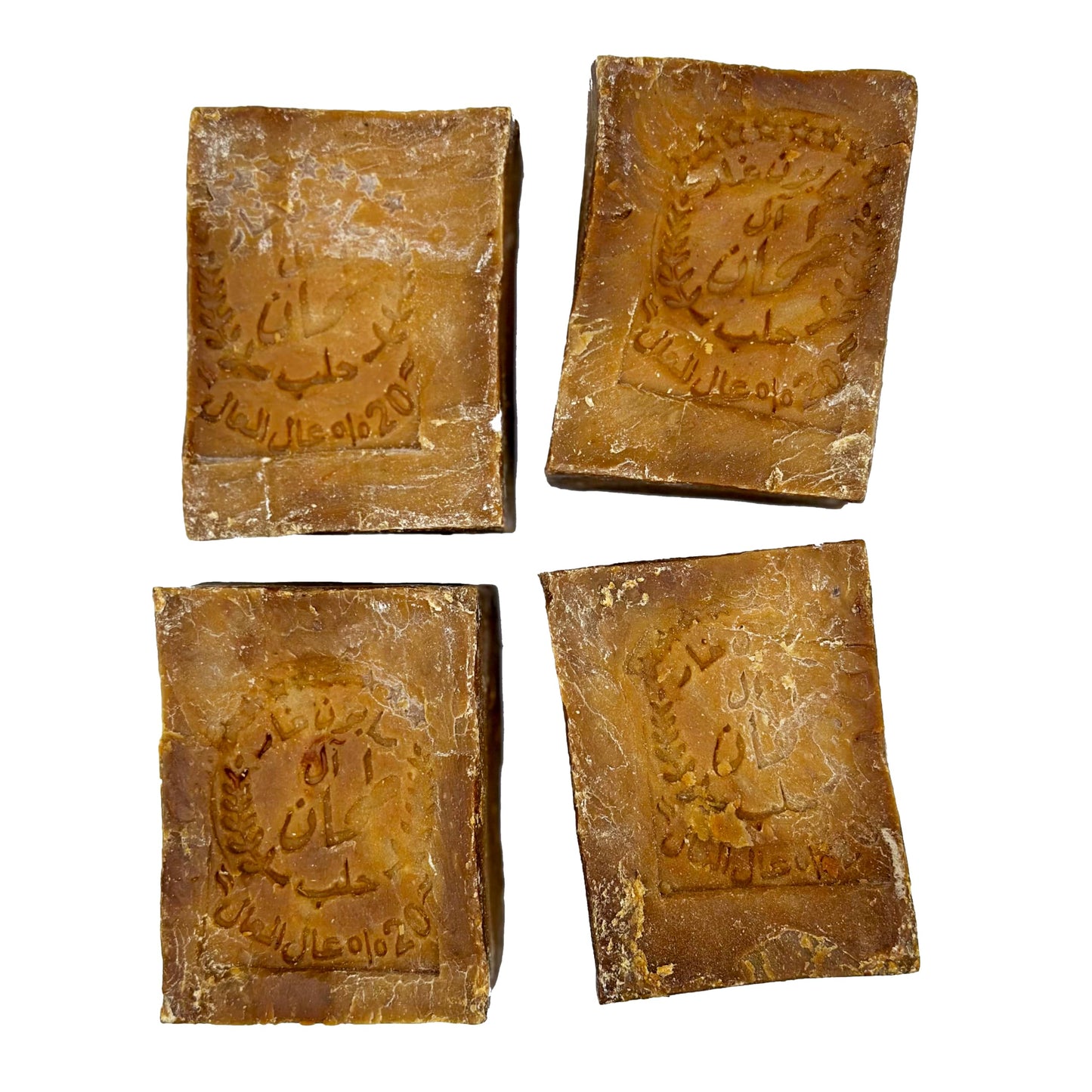 4-Pack Ghar Soap | Handmade, All-Natural, Traditional | Pure Olive Oil & Laurel Oil Soap | Savon Alep | Suitable for Face, Body | Long-Lasting & Gentle Cleanser (4 x 160g) (Laurel 40%)