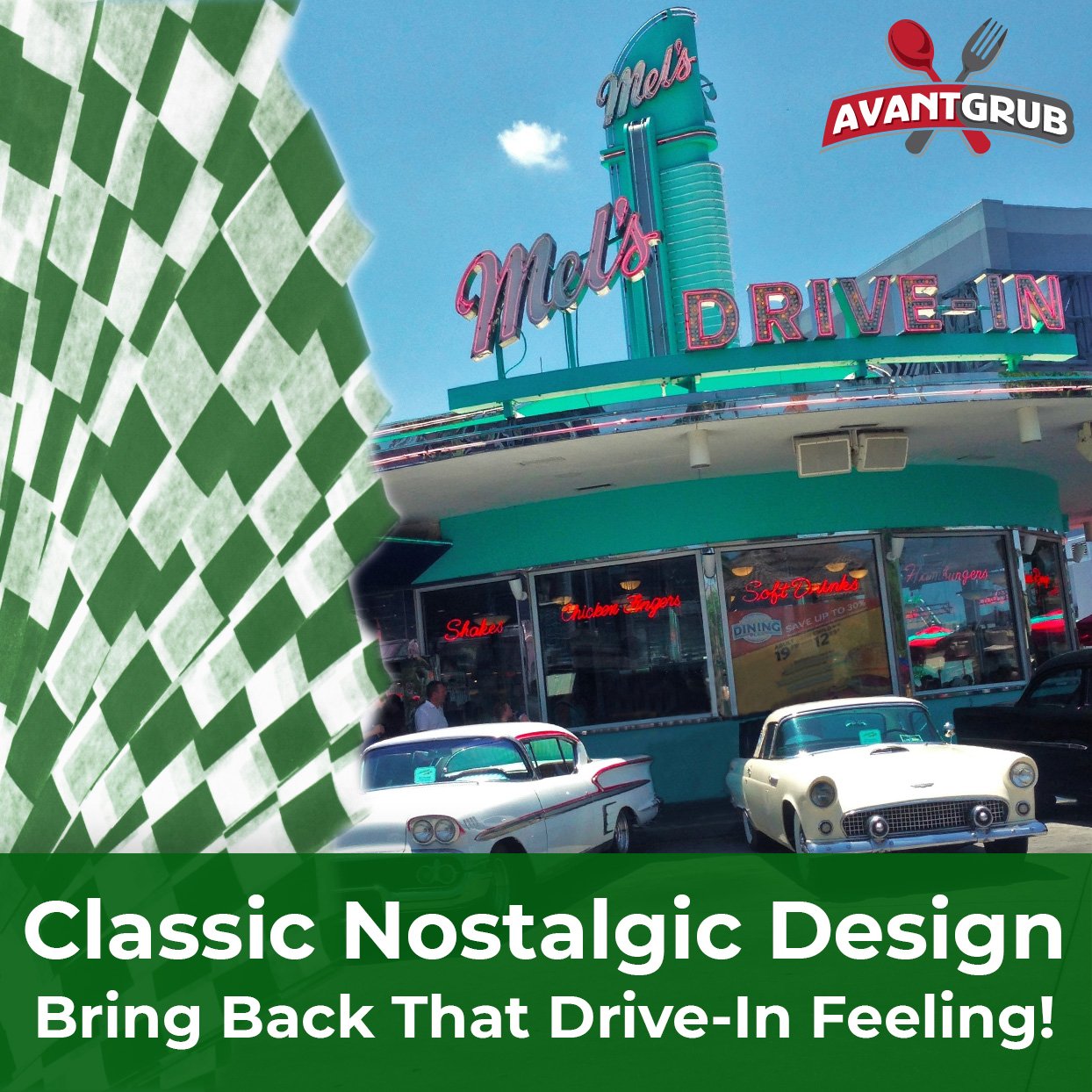 Avant Grub Deli Paper 300 Sheets. Turn Your Backyard Cookout Party into a Special Event with Green & White Checkered Food Wrapping Papers. Grease-Resistant 12x12 Sandwich Wrap Prevents Food Stains!