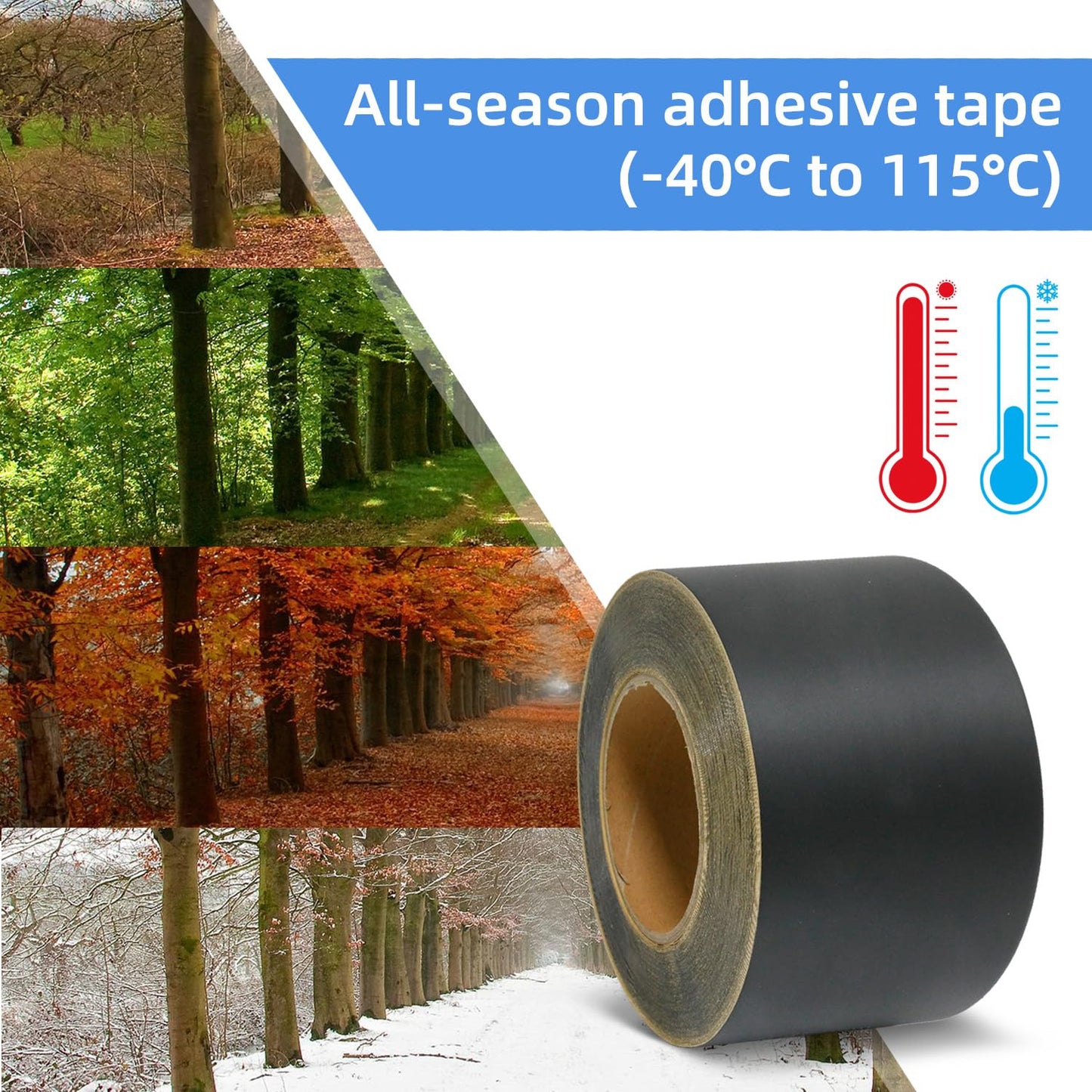 AMOGATO Black Flashing Tape - 4 Inch x 30 Yards, Flexible Adhesive, Weatherproof Sealing Tape for Home Exterior Repairs, Windows, Doors, Roof Edges & Outdoor Projects