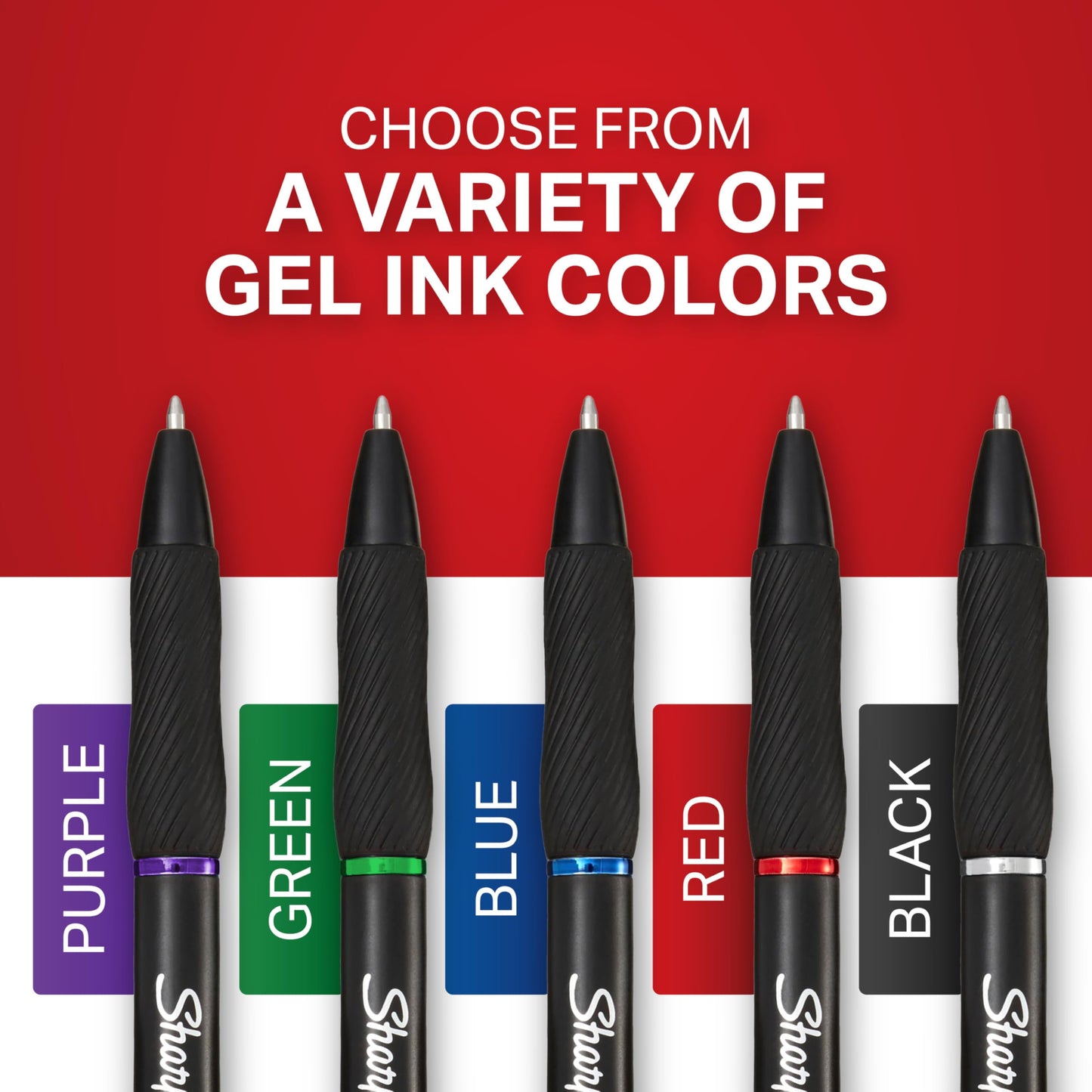 Sharpie S-Gel, Gel Pens, Fine Point (0.5mm), Red Ink Gel Pen, 12 Count