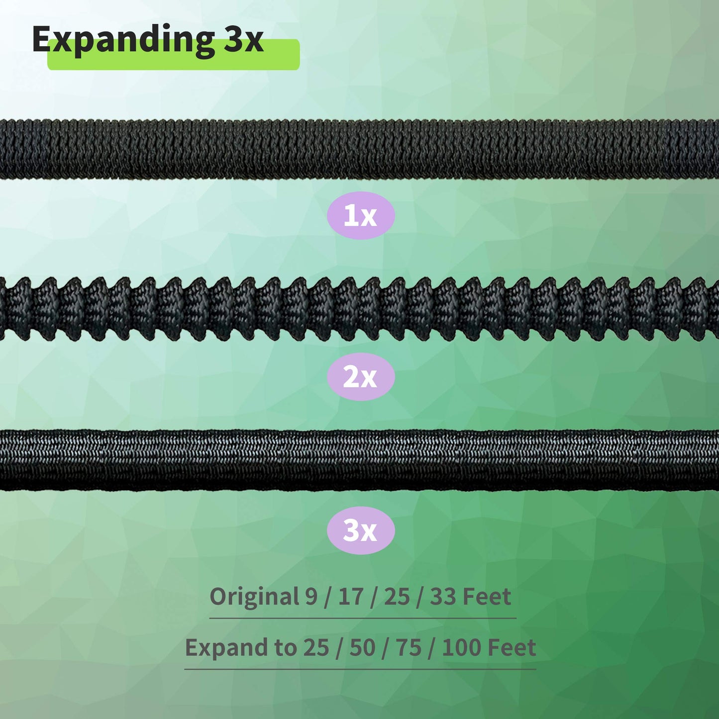 BlueBala Expandable and Flexible Garden Hose 25 FT- Water Hose with Durable Multiple Layer Latex, 8-Pattern Sprayer Nozzle and Standard 3/4" Brass Fittings, No Kinks, Save Space