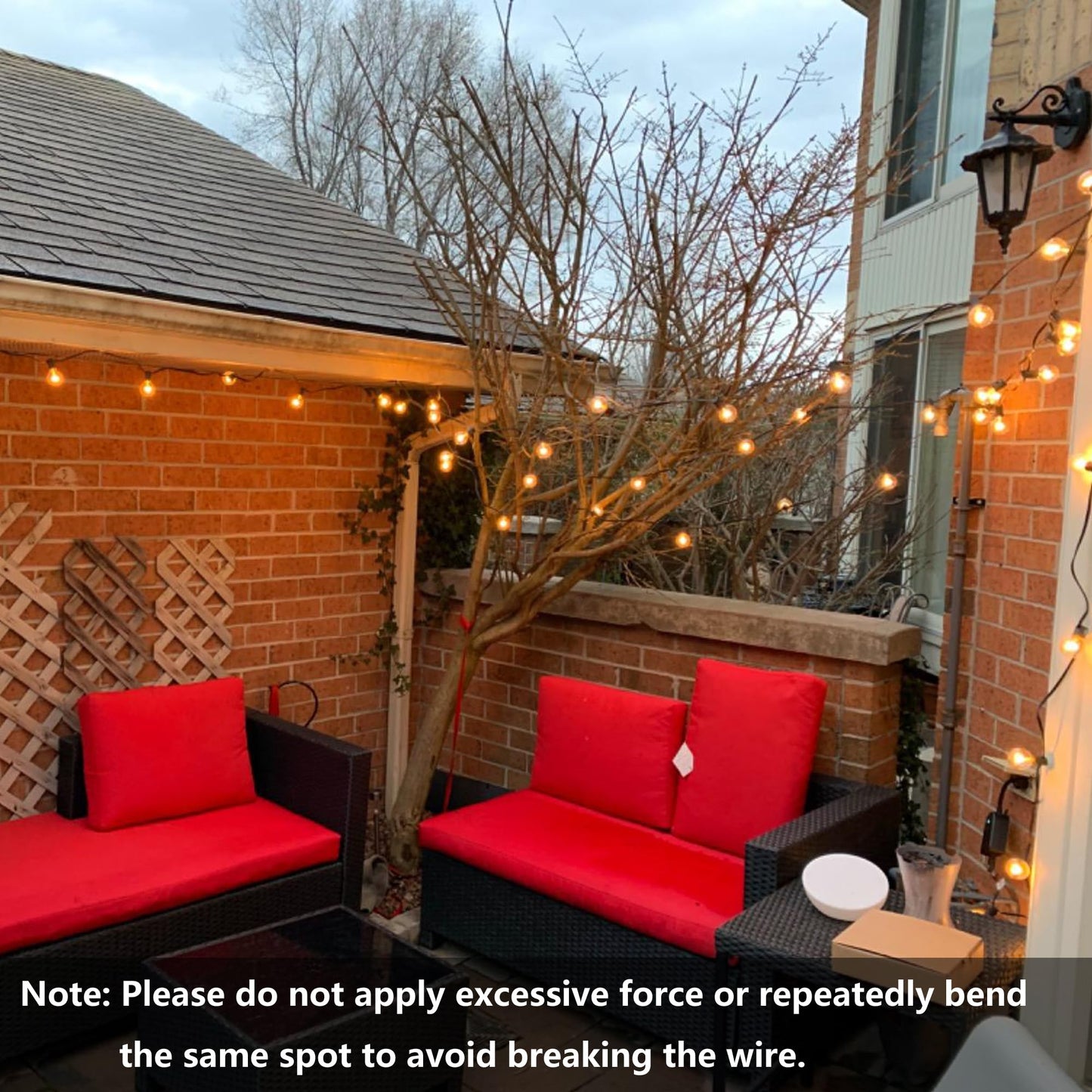 Joomer Solar String Lights Outdoor 60FT, 25+2 LED G40 Patio String Lights Commercial Grade, Waterproof Shatterproof Hanging Solar Lights 4 Modes for Outside,Yard,Cafe,Gazebo,Bistro,Porch, 2700k E12