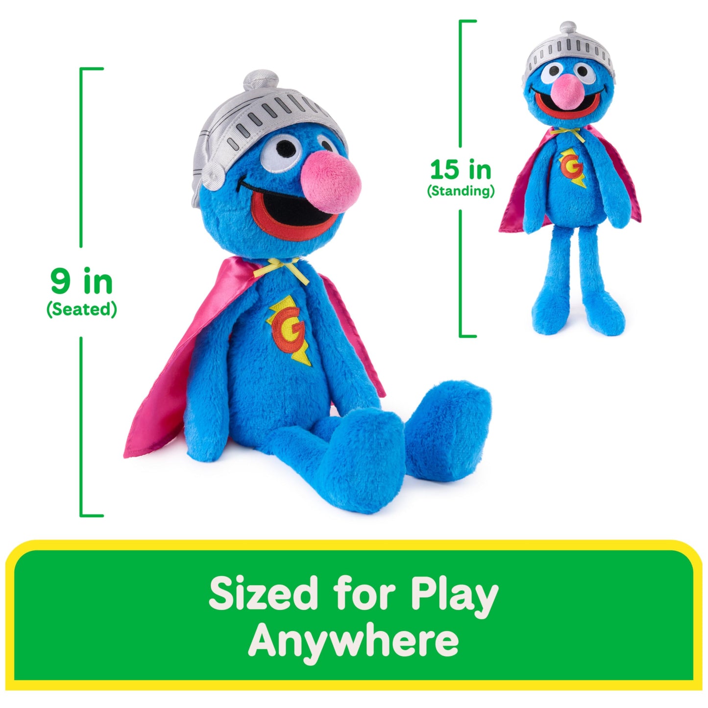 GUND Sesame Street Official Toothpick Super Grover Plush, Plush Muppet, Sensory Toy, Sesame Street Stuffed Animals, Kids Gifts, Blue, 15”