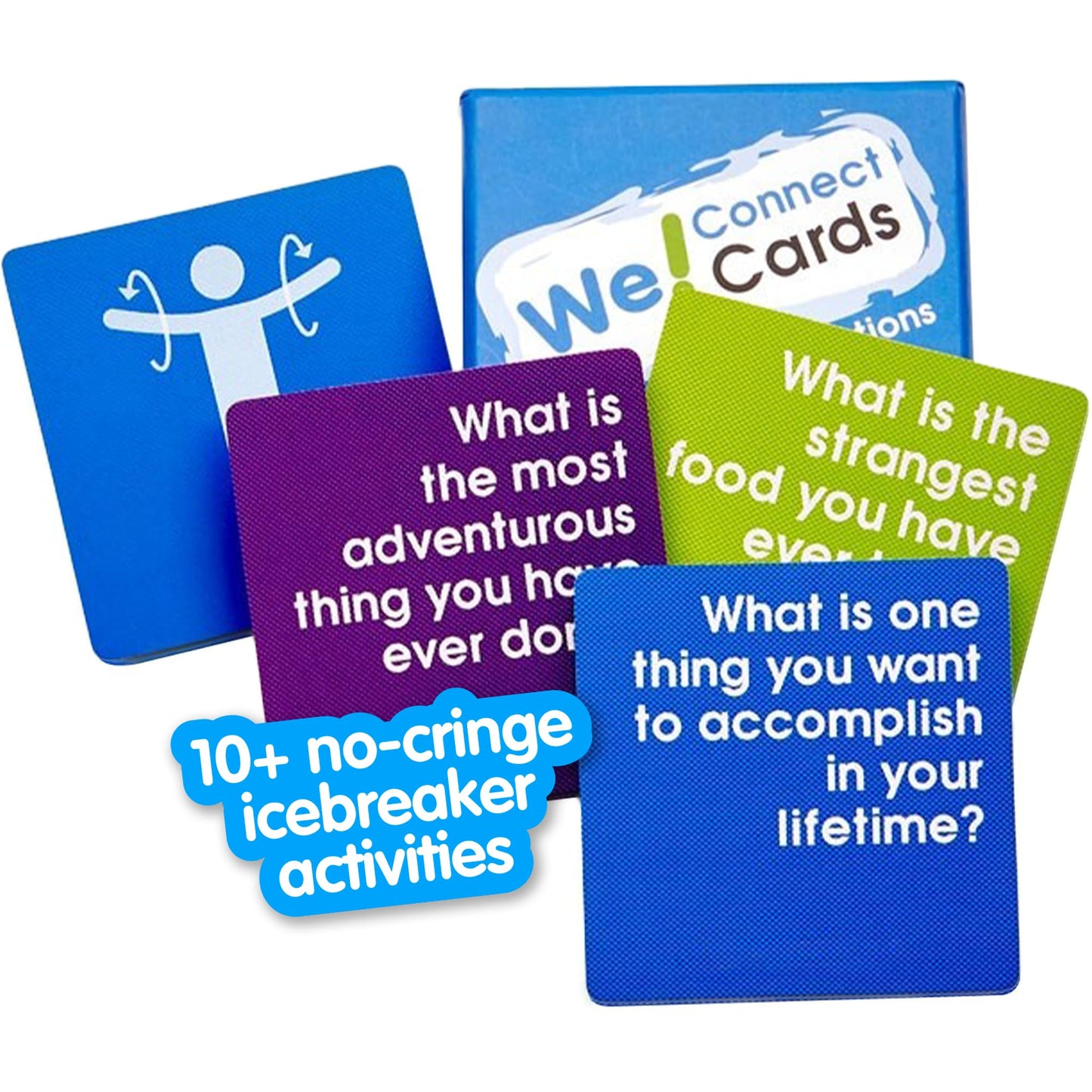 We! Connect Cards – Conversation Starters and Deep Questions Card Game for Workplace Team Building Activities – Employee Engagement and Office Icebreakers Communication Games – 60 PCS English Deck