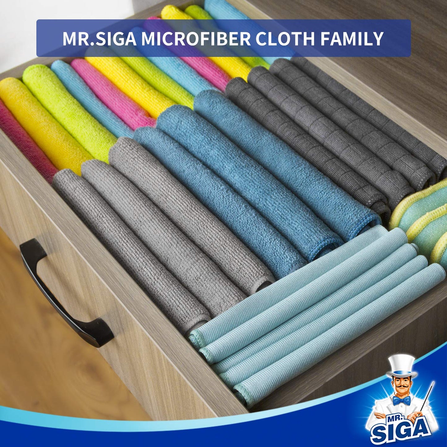 MR.SIGA Microfiber Cleaning Cloths, Size: 32 x 32cm - Pack of 24