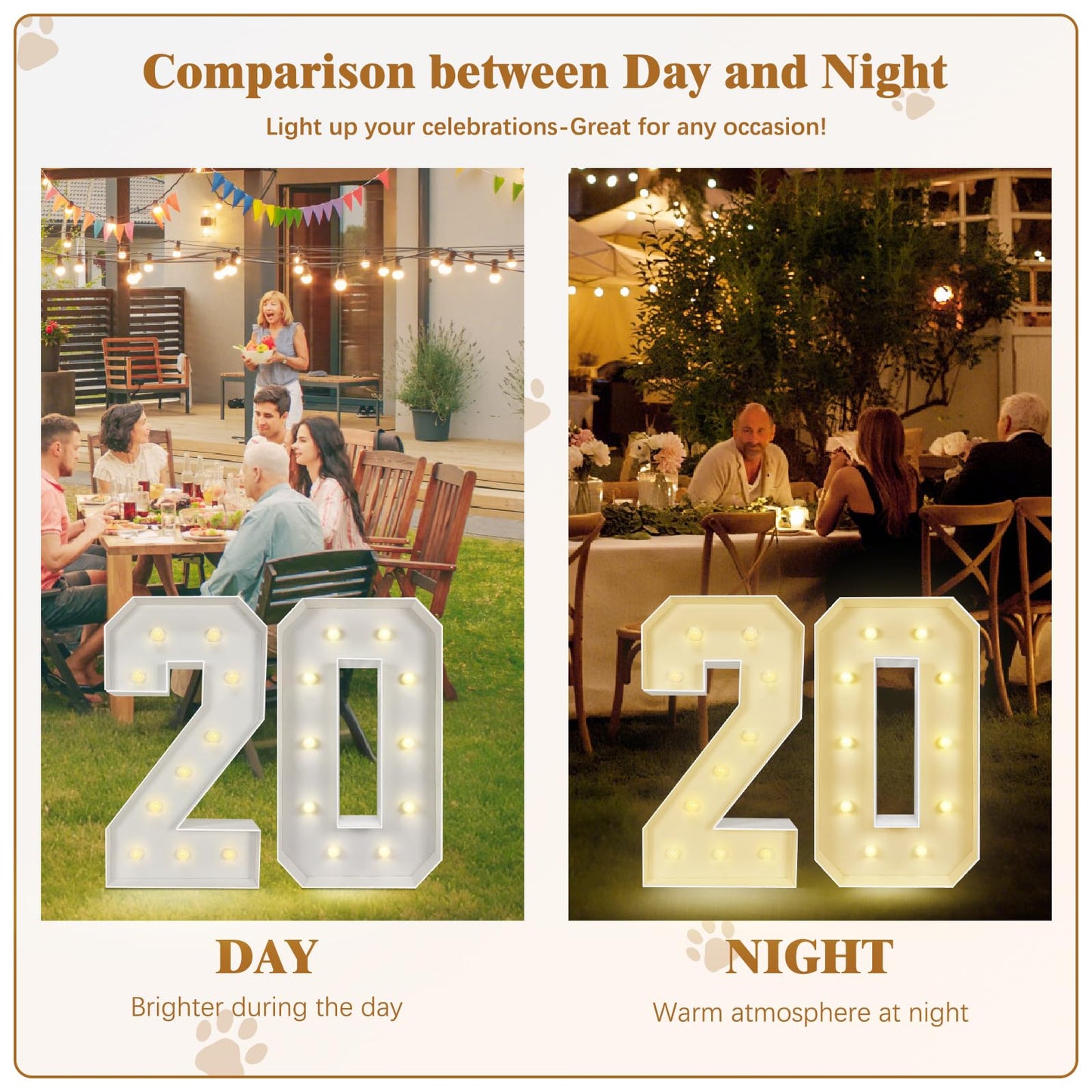 Marquee Light Up Numbers: 4FT Large Decorative Letters Signs for Party Decorations Baby Shower Birthday Wedding Engagement Anniversary, 4 Feet Tall Pre-Cut DIY Foamboard Number 4 - Easy to Assemble
