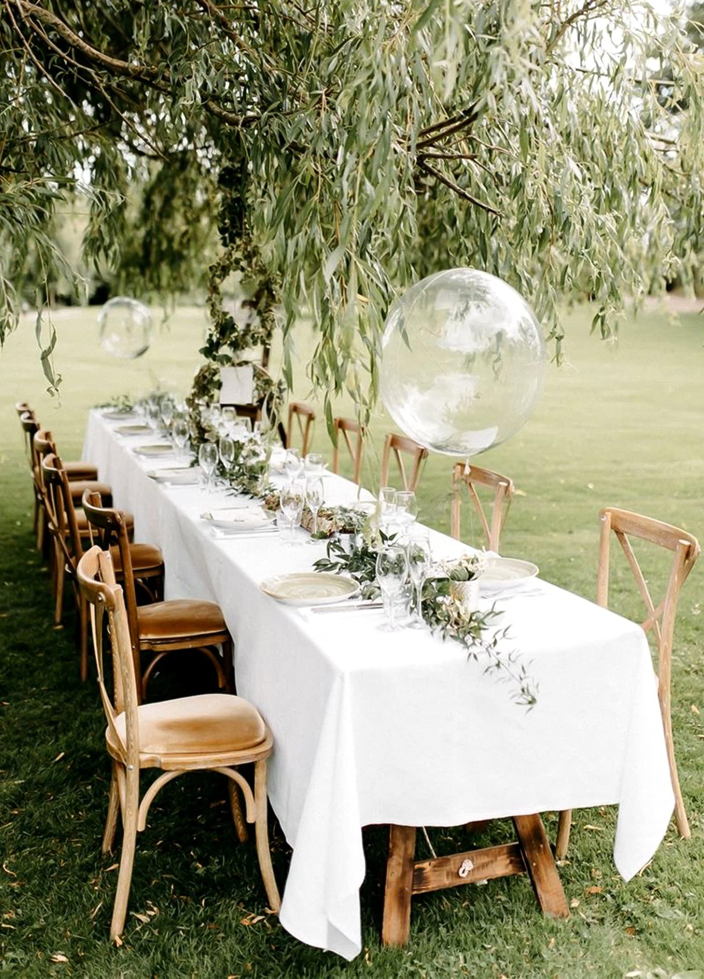 6 Pack White Tablecloth 60 x 102 Inch, Rectangle Table Cloth for 6 Foot Table, Wrinkle Resistant Washable Polyester Table Cover for Wedding Dining Table Buffet Parties and Camping