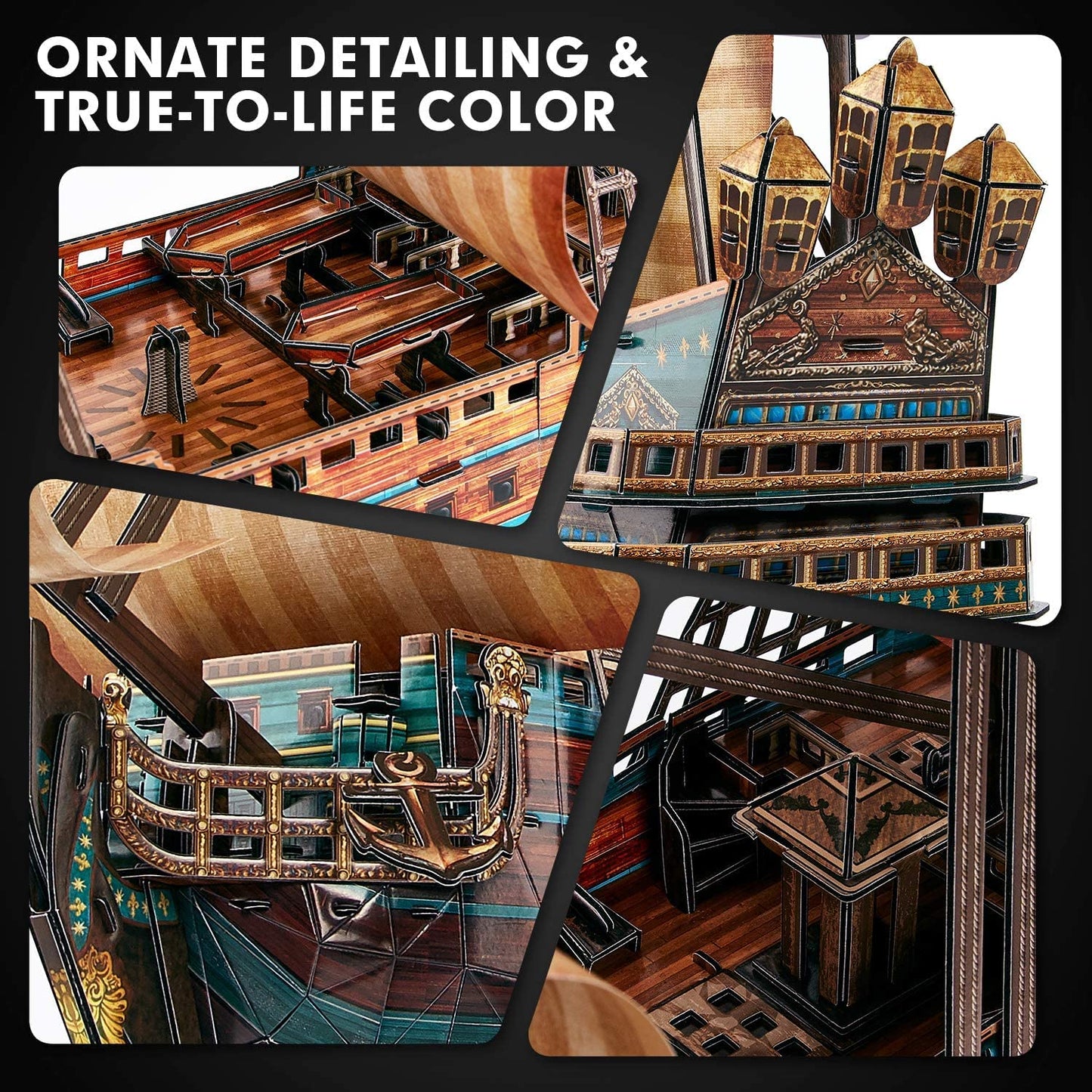 CubicFun The San Felipe 3D Puzzle 25.6" - 3D Puzzles for Adults Model Ship Kits - 248 Pieces
