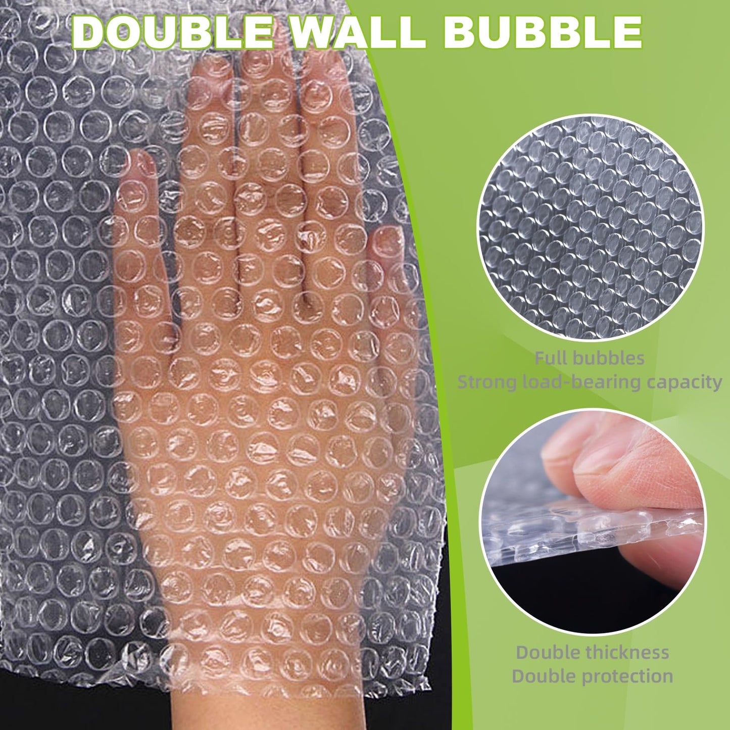 50 Pcs Bubble Pouch Wraps, 8''x12'' Clear Bubble Out Bags for Packing, Double Walled Cushioning Bags for Shipping, Storage and Moving(Not Self-Seal)