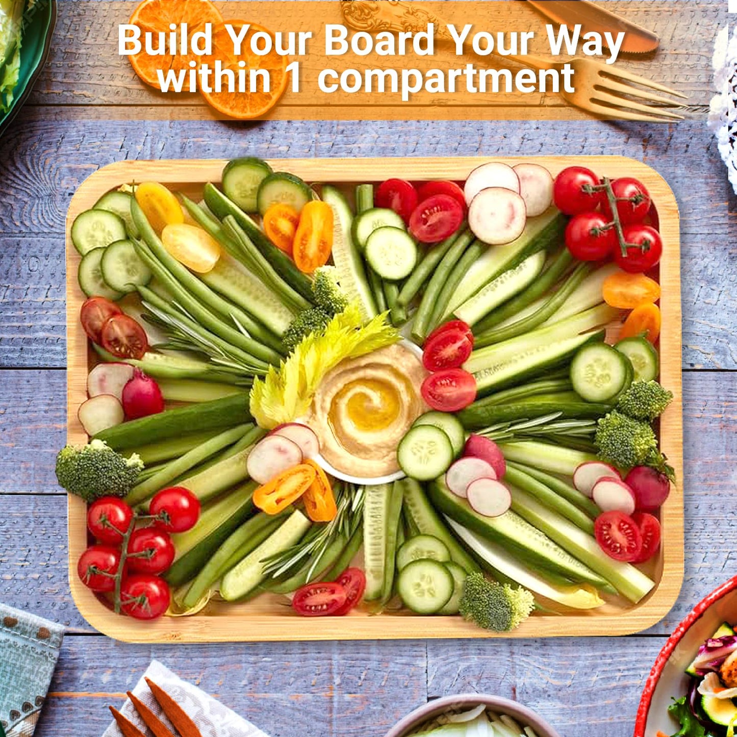 Bamboo Charcuterie Board with Lid & Carry Handle, Cheese Board with Buckle Locking, Engagement Gifts for Couples, Gifts Ideals for Wedding, Housewarming, White Elephant, Bridal Showers, Christmas